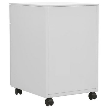 möbelando Rollcontainer 3006985, (LxBxH: 45x39x60 cm), abschließbar aus Stahl in Hellgrau mit 3 Schubladen