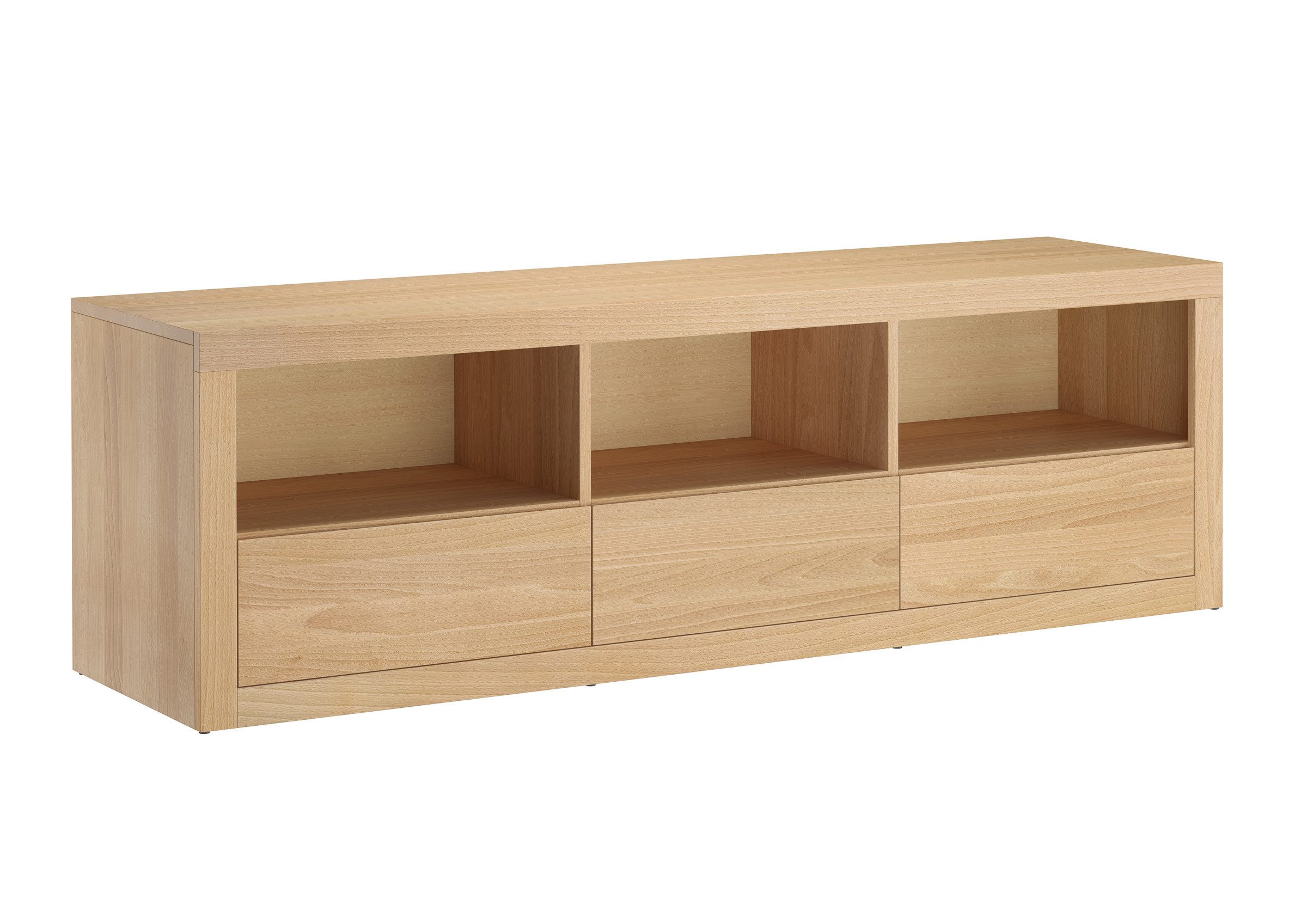 ERST-HOLZ Lowboard Lowboard TV-Schrank TV-Konsole Medienschrank Buche, 90.51-16 Fernsehboard TV-Element Lowboard160x44x50Buche natur