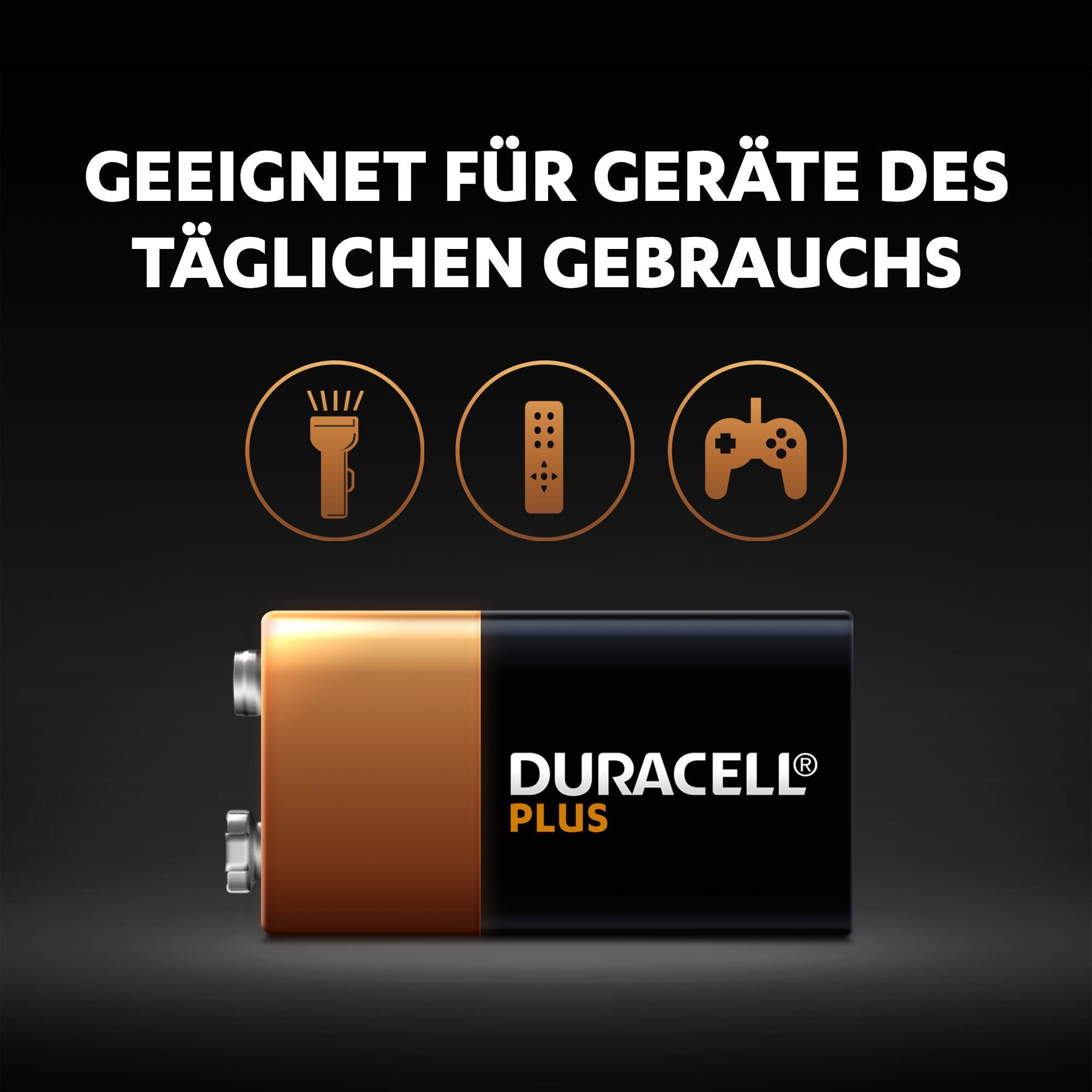 St), V, Duracell (9 Batterie, Plus 9V 4 E-Block/6LR61 6LR61