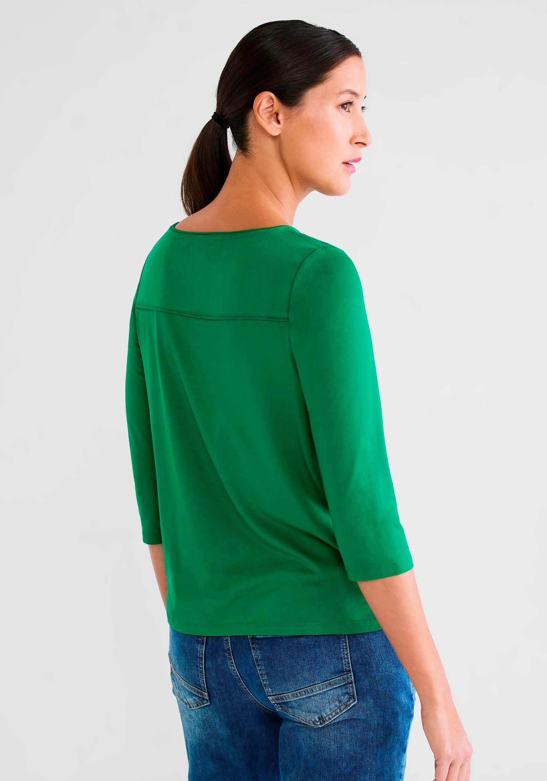STREET ONE 3/4-Arm-Shirt STYLE EVI brisk Rundhalsausschnitt green mit