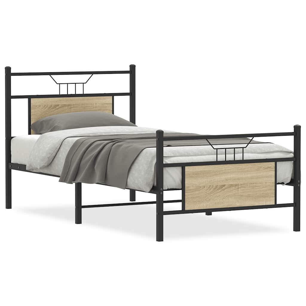 vidaXL Bett Bettgestell ohne Matratze Sonoma-Eiche günstig online kaufen