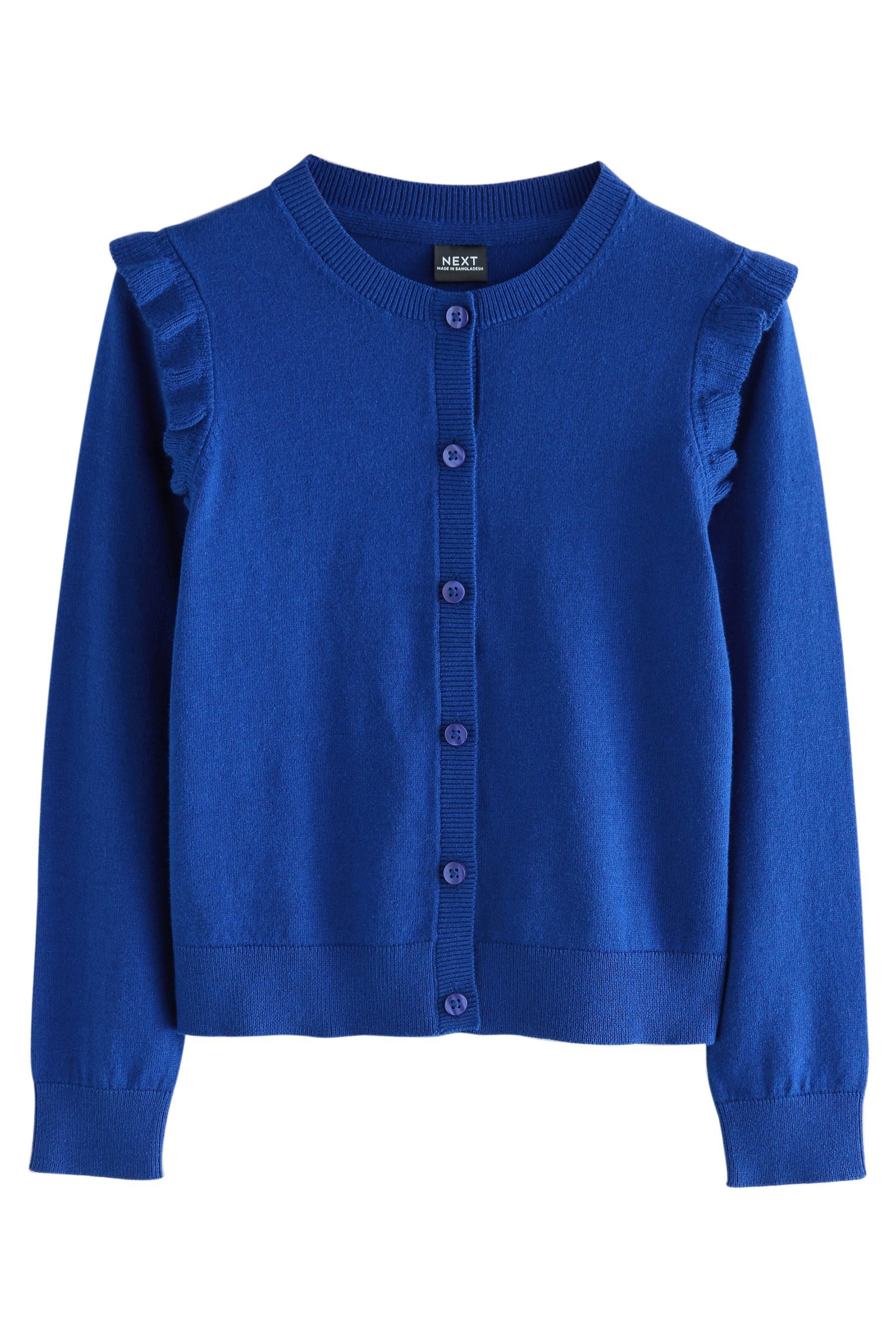 Next Strickjacke Schul-Strickjacke mit gerüschten Schultern (1-tlg)