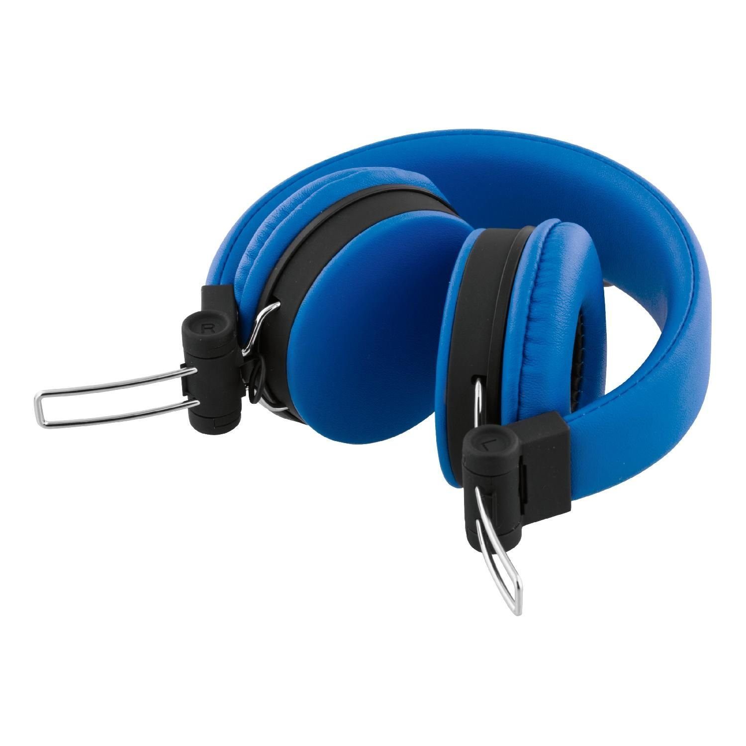 Headset, 3.5mm On-Ear-Kopfhörer Ohrpolster inkl. Kopfhörer 1,2m faltbares 5 Kabel Jahre dunkelblau, Herstellergarantie) Klinkenanschluss STREETZ Mikrofon, (integriertes