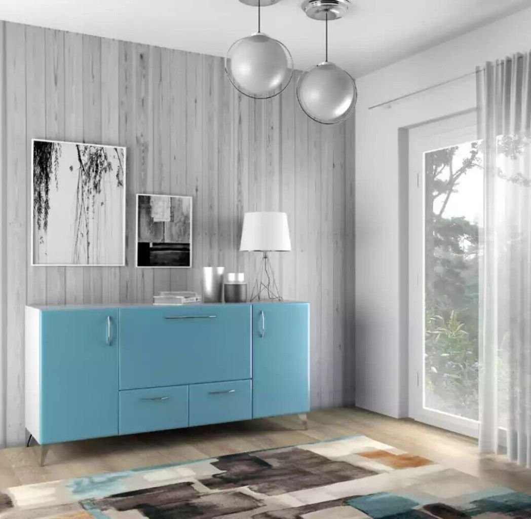 JVmoebel Sideboard Blaues Sideboard aus Holz für stilvolle Wohnräume (1 St., 1x Sideboard), Made in Europa