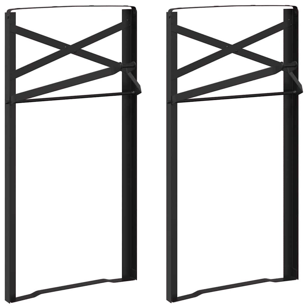 vidaXL Tischbein Bier Tischbein 2 stk. Schwarz 39 x 3 x 75 cm