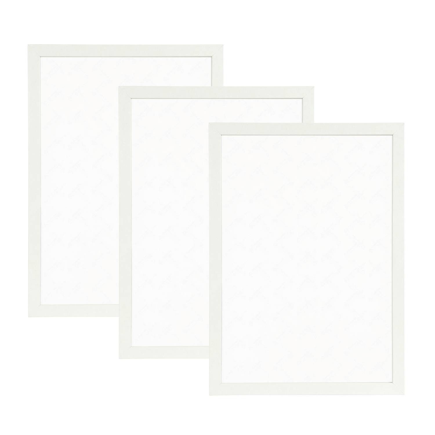 Licht-Erlebnisse Bilderrahmen-Set BILDERRAHMEN, (1 St), 3 Stück DIN A3 45 x 32,5 cm Holz Kunststoff bruchsicher Weiß
