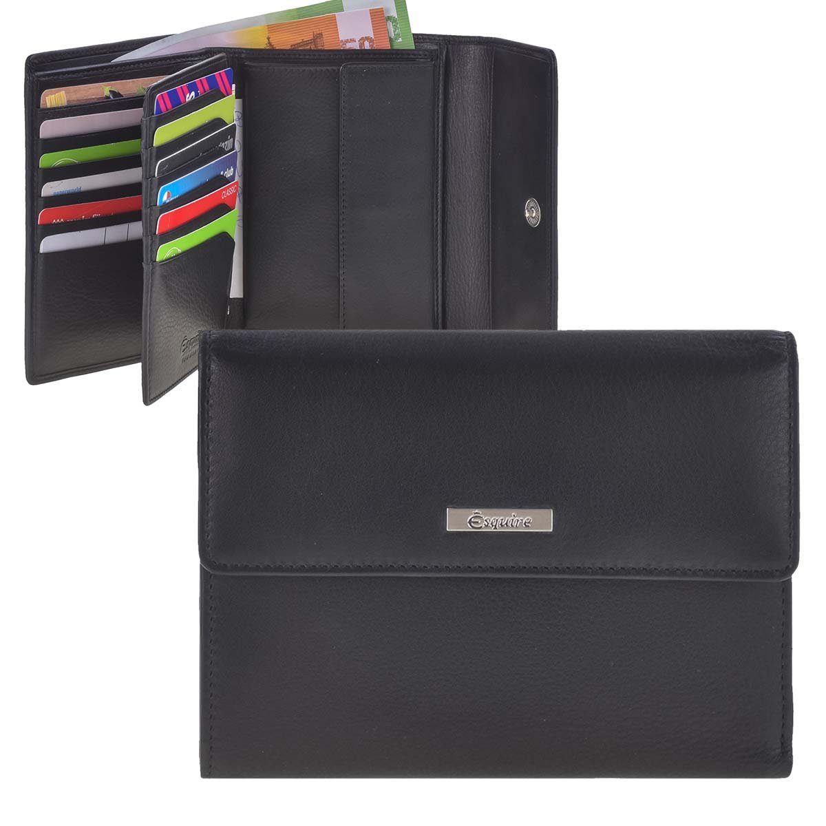 Esquire Geldbörse Comfort, für Senioren, für Damen und Herren, kompaktes  Portemonnaie, gut zugängliches Kleingeldfach