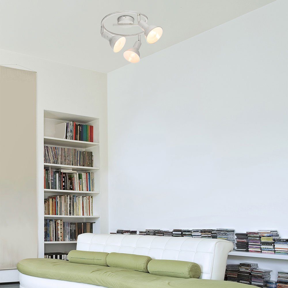 GLOBO LIGHTING Deckenspot, Leuchtmittel nicht inklusive, Decken Lampe Leuchte Metall Gold Weiß Spot Beweglich Wohn Schlaf