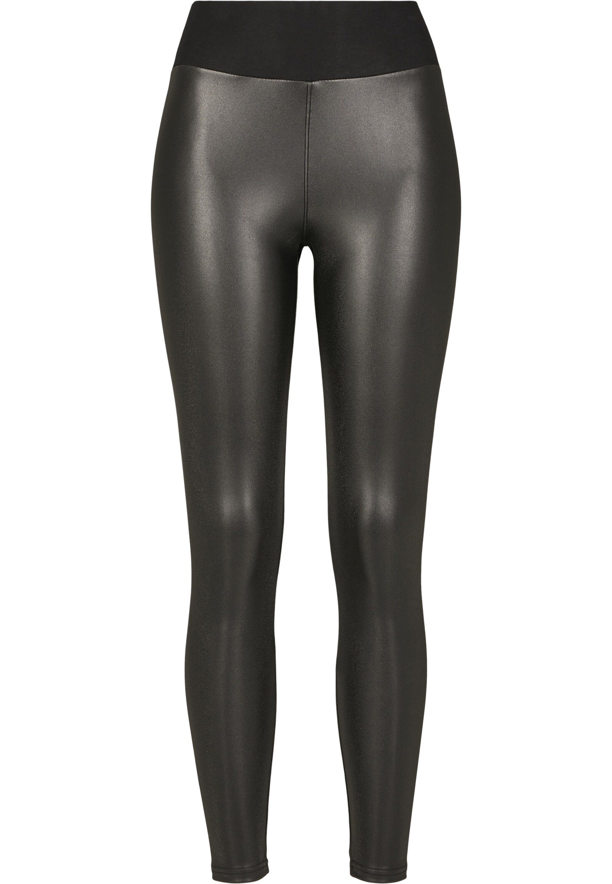 Spezialisiert auf Markenprodukte URBAN CLASSICS Leggings Details, TB3001 Faux Detail black Leather Plain/ohne Weiteres (1-tlg)