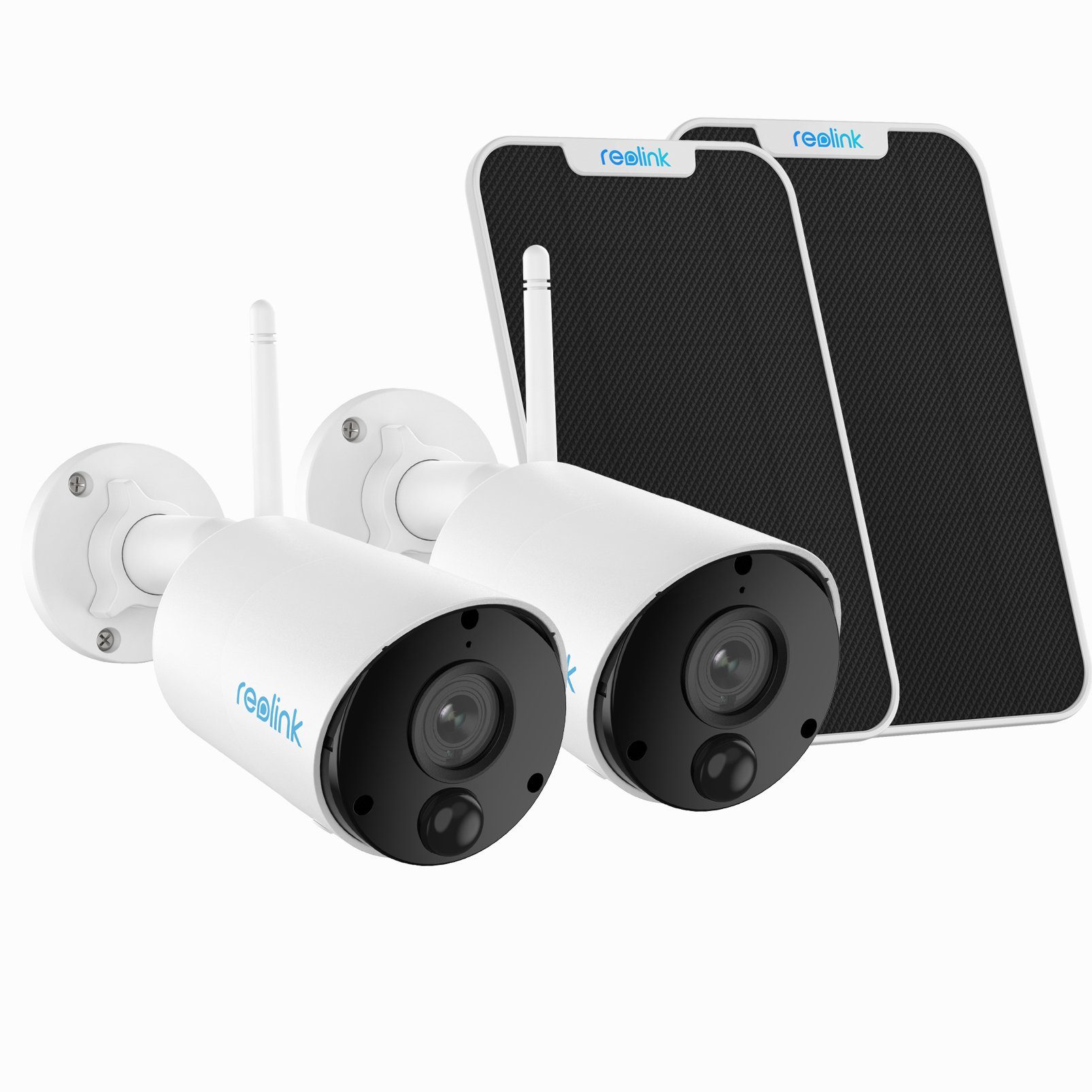 Reolink Überwachungskamera Argus Eco + Solarpanel - 2 Pack (Außenbereich, Solar Kamera, Outdoor, IR Nachtsicht, 2-Wege-Audio)