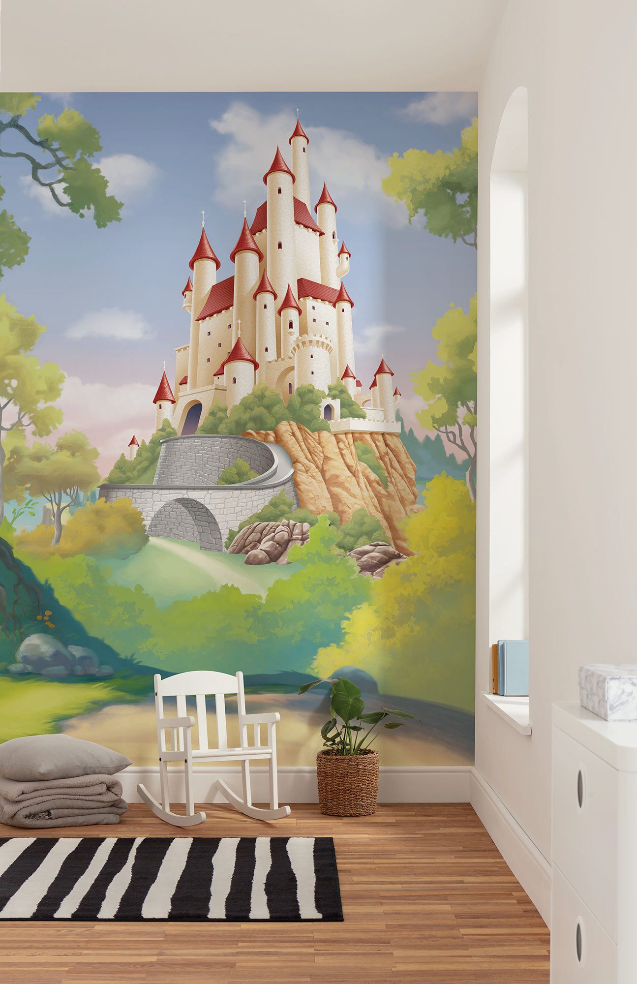 Komar Kindertapete Disney Princess Snow White Castle, glatt, bedruckt, (Packung, 1 St)