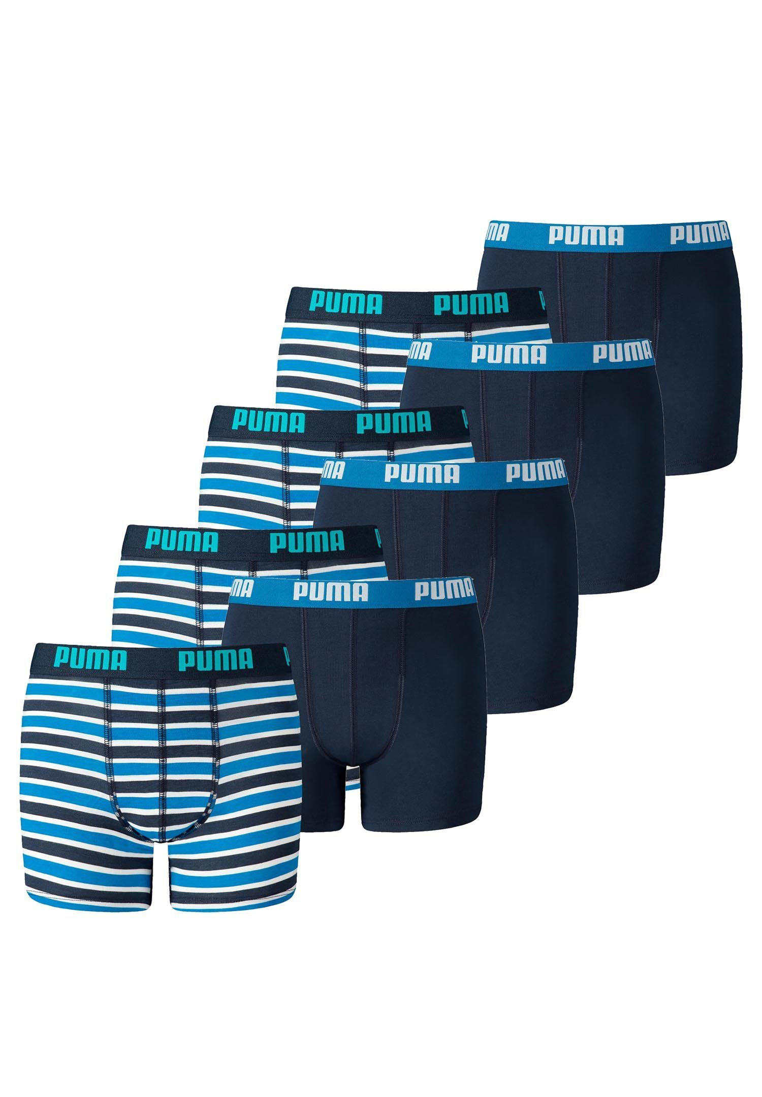 PUMA Boxershorts JUNGEN BASIC BOXER Printed Stripes 8er Pack (8er-Pack)