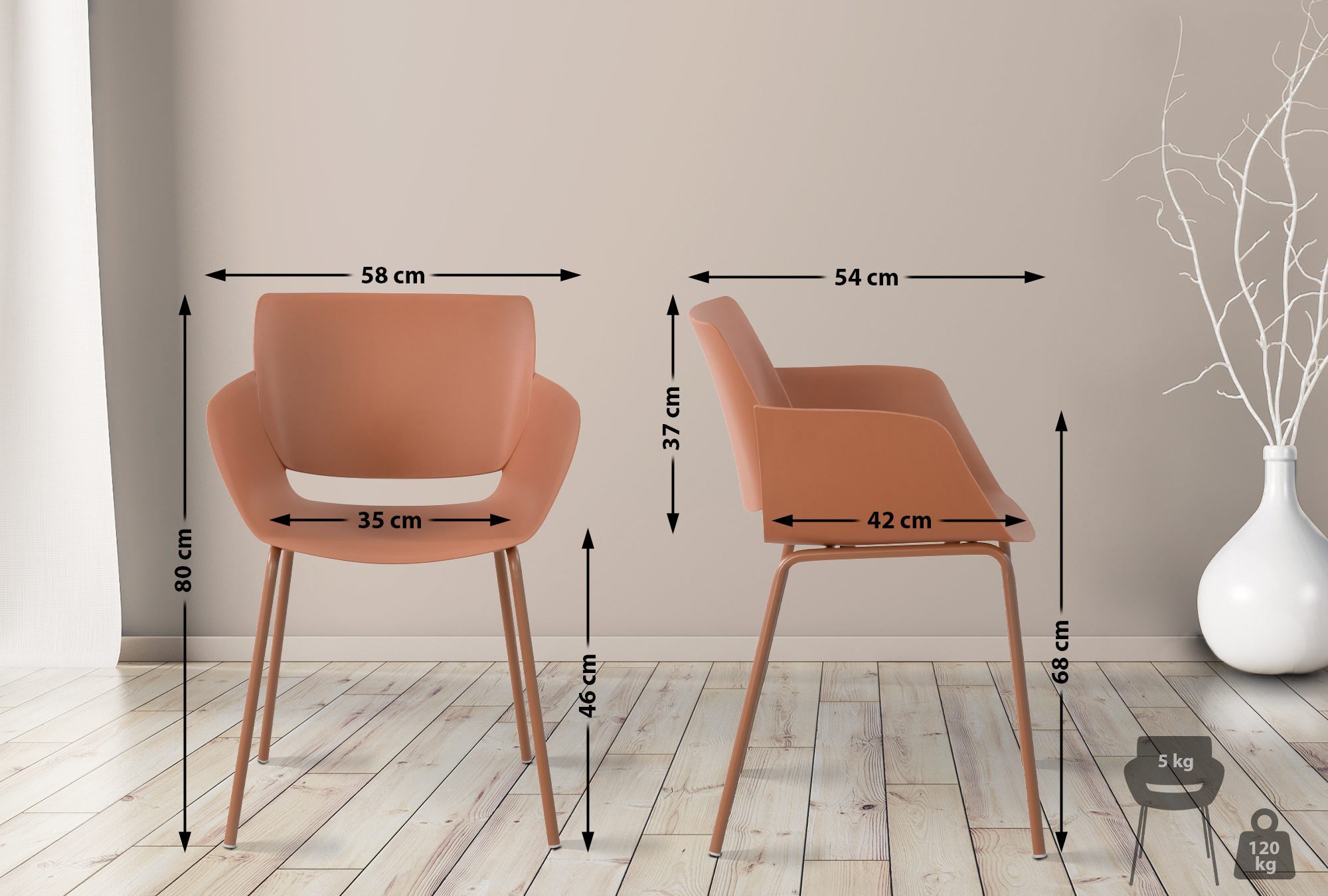 CLP Esszimmerstuhl Alpena (2er Set), wetterfest günstig online kaufen