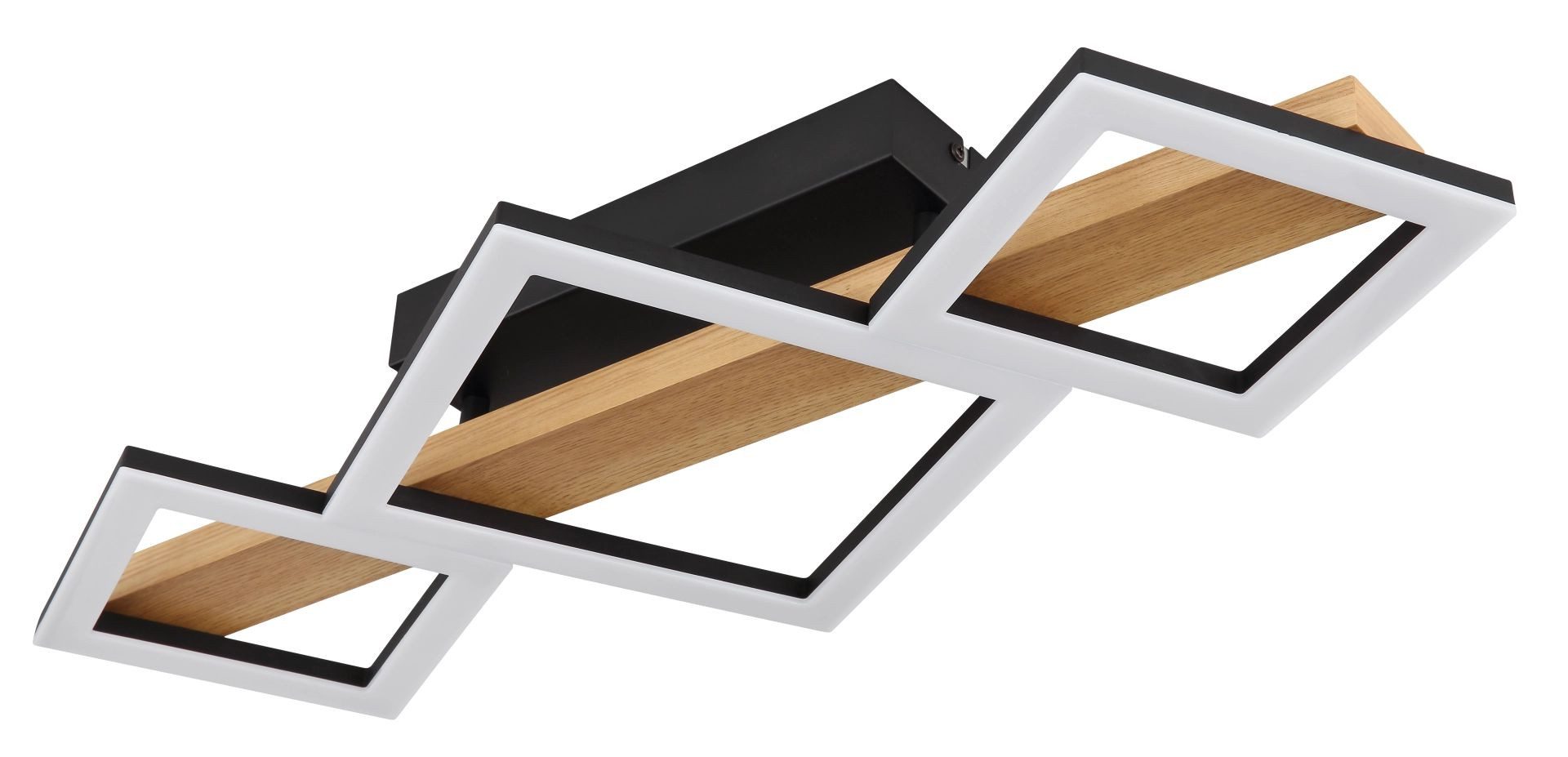 GLOBO LIGHTING LED Deckenleuchte DUSTIN, LED fest integriert, Warmweiß, Deckenlampe, Holz, unterschiedliche Quadrate, Wohnbereich