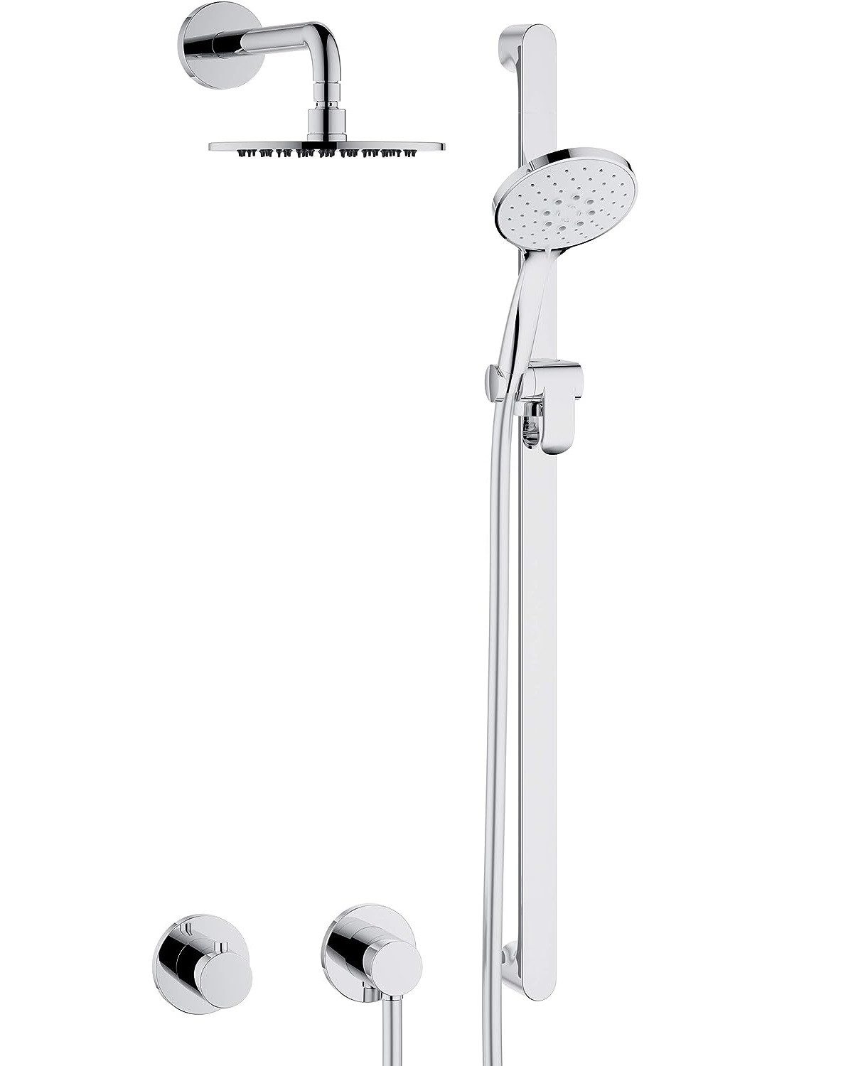 Keuco Brausegarnitur IXMO, Höhe 45.00 cm, 1 tlg., Komplettset,Duschsystem 2 Verbraucher, mit Thermostat, runde Rosetten
