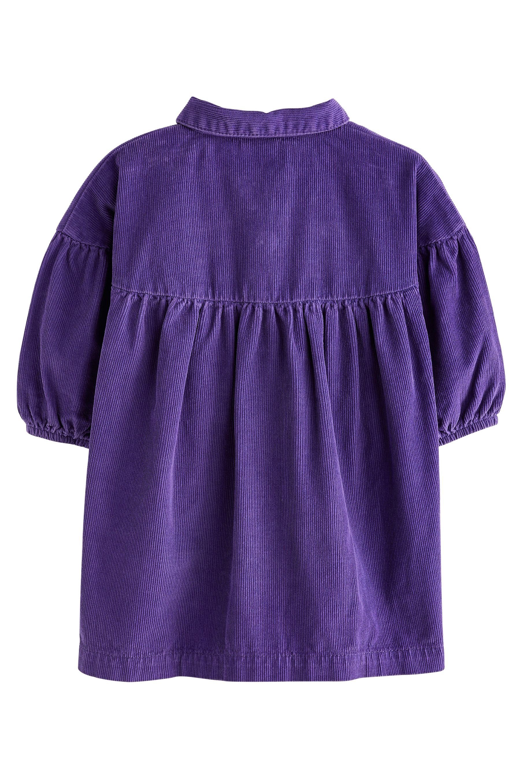 Next Blusenkleid Hemdkleid Purple Baumwolle aus (1-tlg) Corduroy