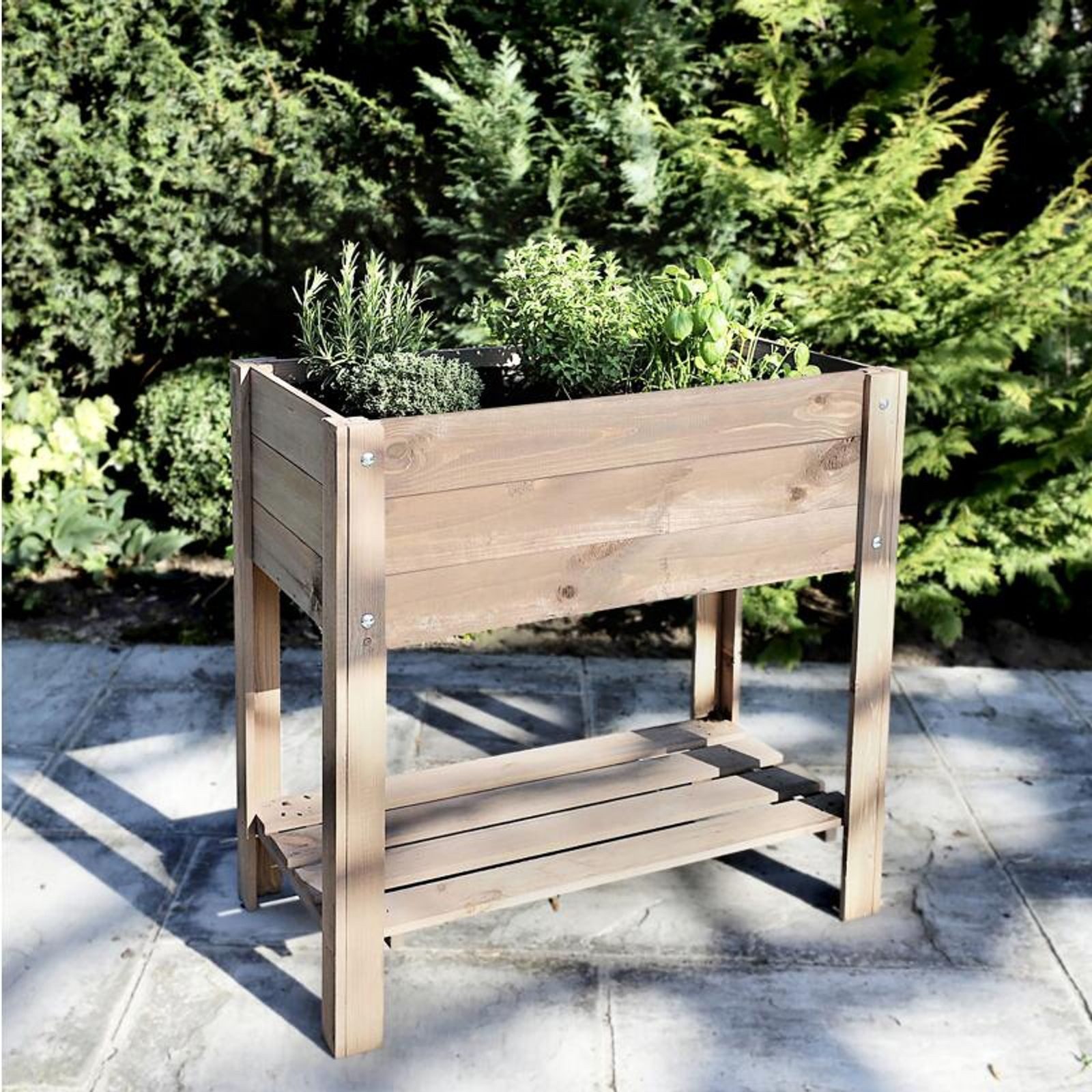 BURI Hochbeet Hochbeet Holzhochbeet 80,5x78,5x40cm Kiefer Garten Anzucht Pflanzen