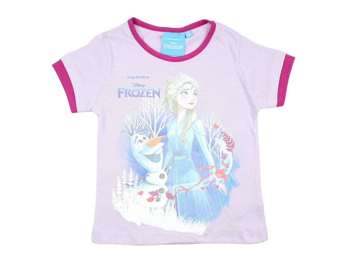 Disney Frozen T-Shirt FROZEN Die Eiskönigin Anna + Elsa Mädchen T-Shirt Rosa