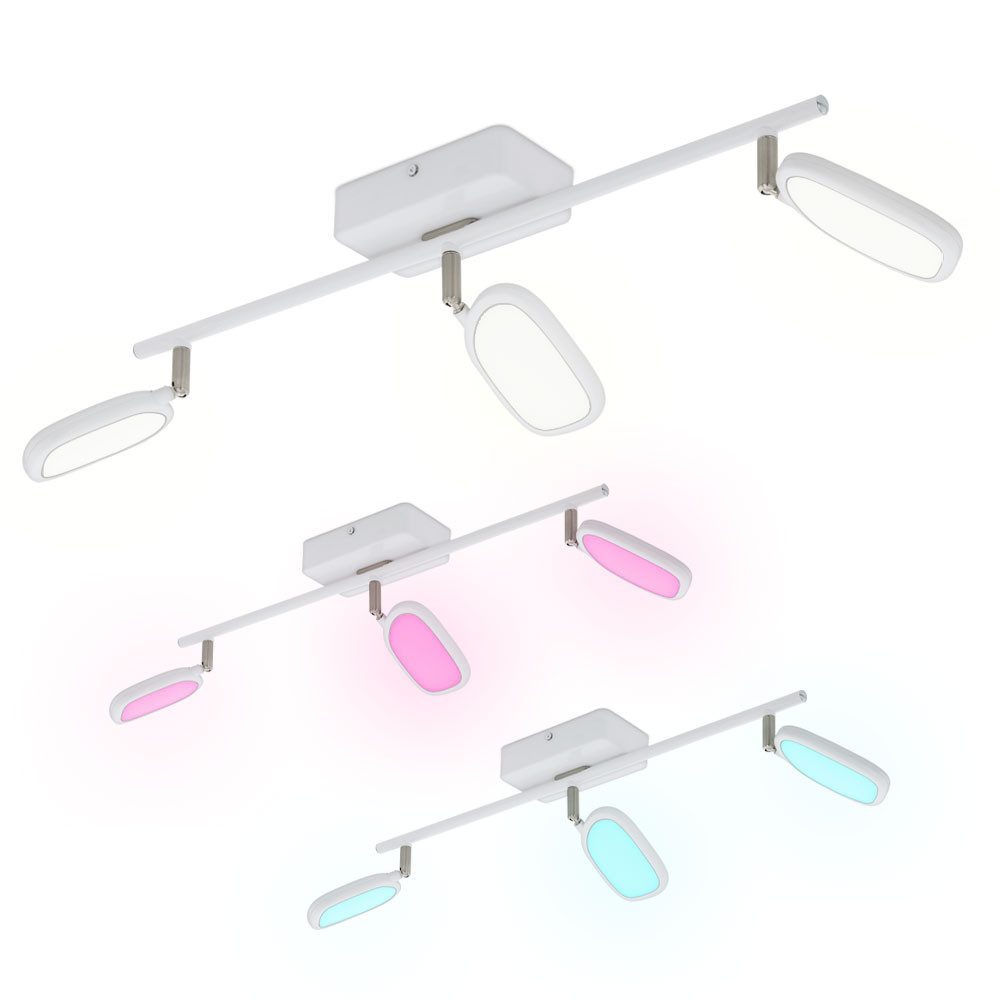 EGLO LED Deckenleuchte, LED-Leuchtmittel fest verbaut, Kaltweiß, Warmweiß, Neutralweiß, Tageslichtweiß, Farbwechsel, Smart RGB Decken Lampe Ess Zimmer APP Tages-Licht Spot Balken Leuchte