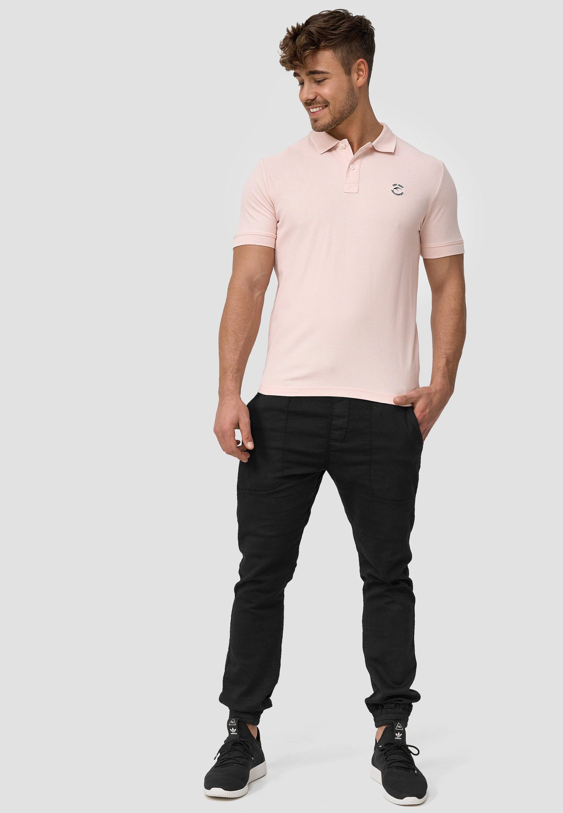 Indicode Poloshirt Herren Wadim Polo Shirt Herrenshirt mit feiner Logo-Stickerei auf der Brust