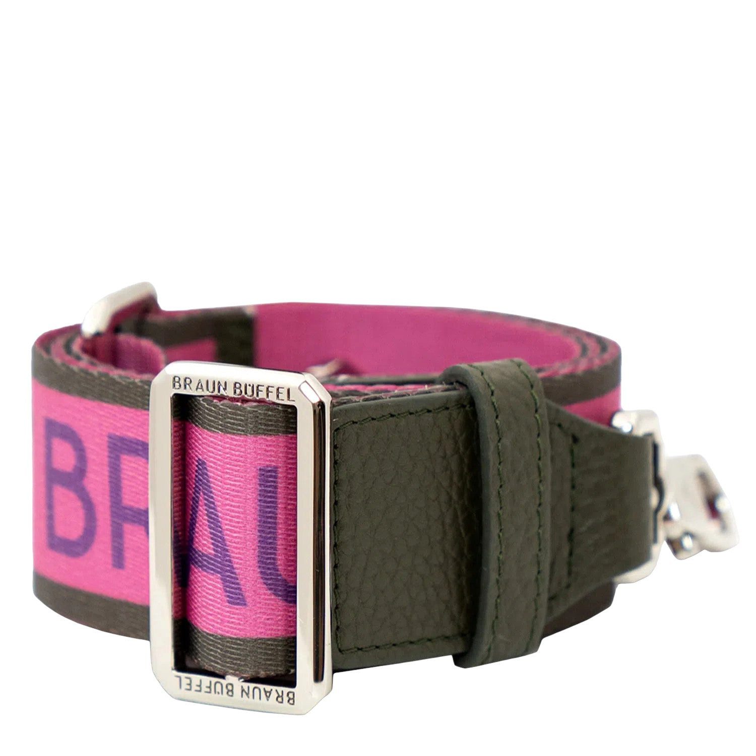 Braun Büffel Schulterriemen Umhängeriemen BB1 silver shiny