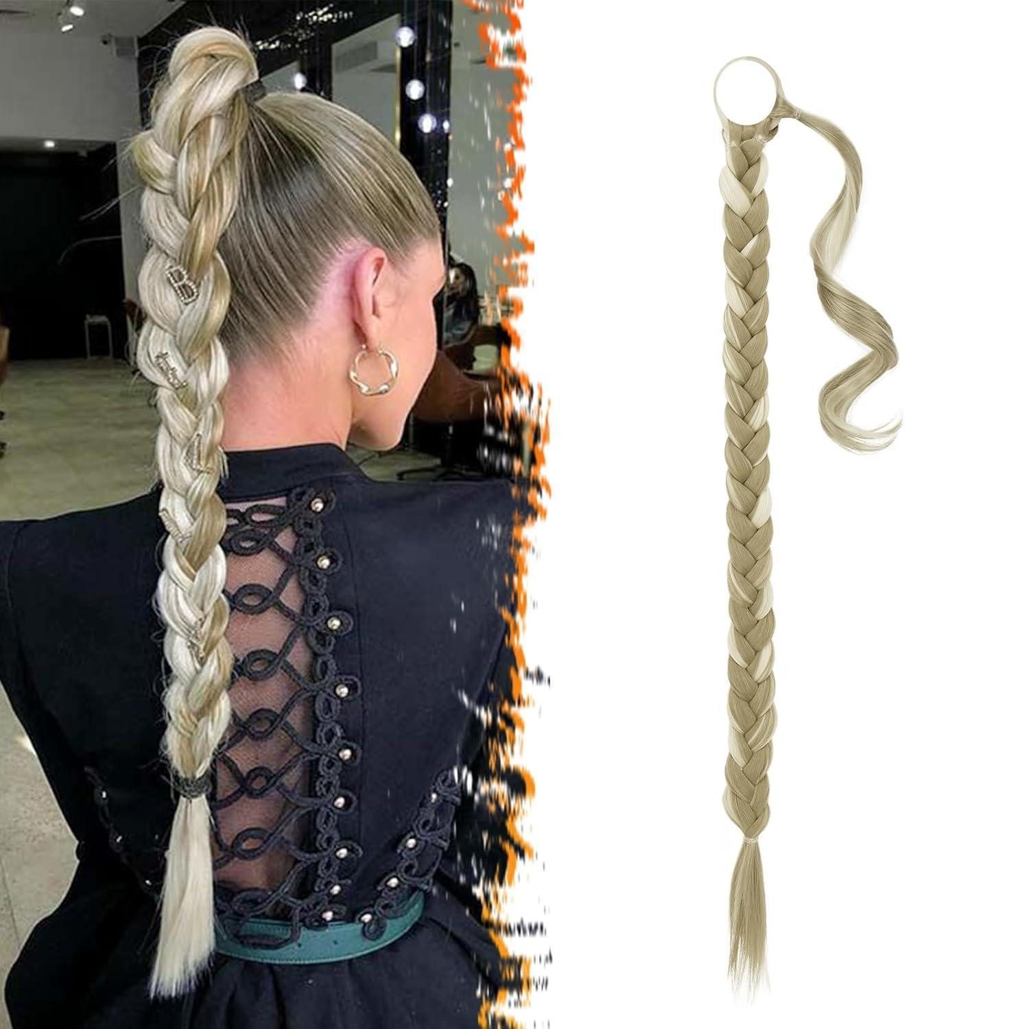 LuxusKollektion Kunsthaar-Extension 76cm langes geflochtenes Pferdeschwanz-Verlängerungsgummiband