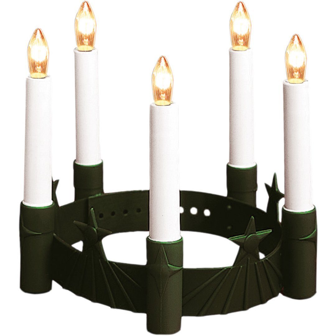 LED Dekolicht Santa Lucia Krone, 5 Kerzen, batteriebetrieben