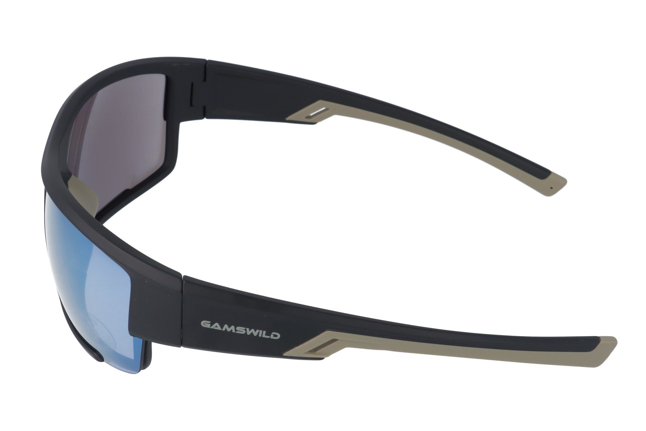 Gamswild Sportbrille UV400 Sonnenbrille Skibrille Fahrradbrille breite Bügel/Zugluftschutz, Damen Herren Modell WS7133 in schwarz, braun, blau