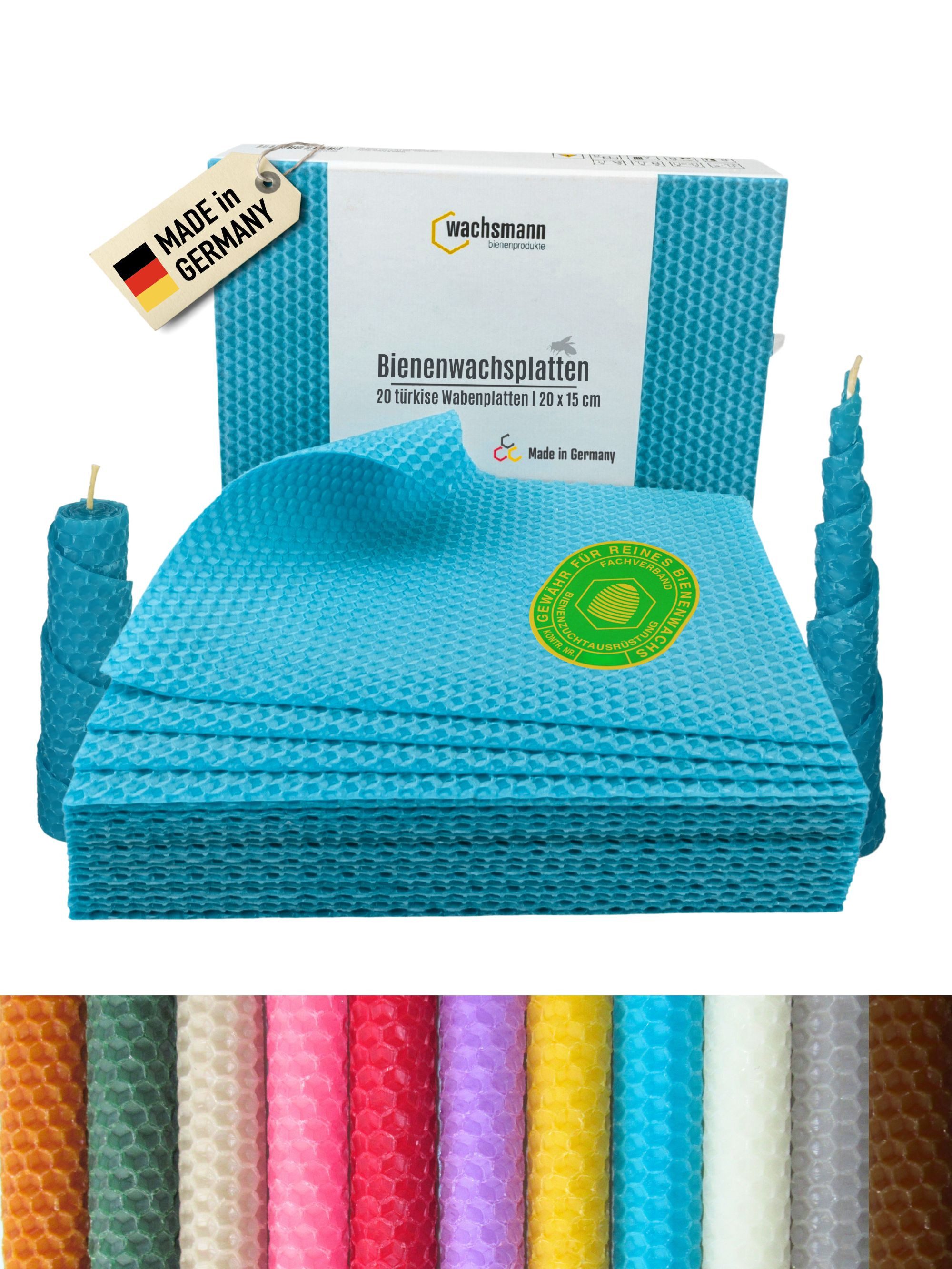 Wachsmann Bienenprodukte Bastelnaturmaterial Bienenwachsplatten, 20 x 15 cm, 20 Stück, 100% echtes Bienenwachs