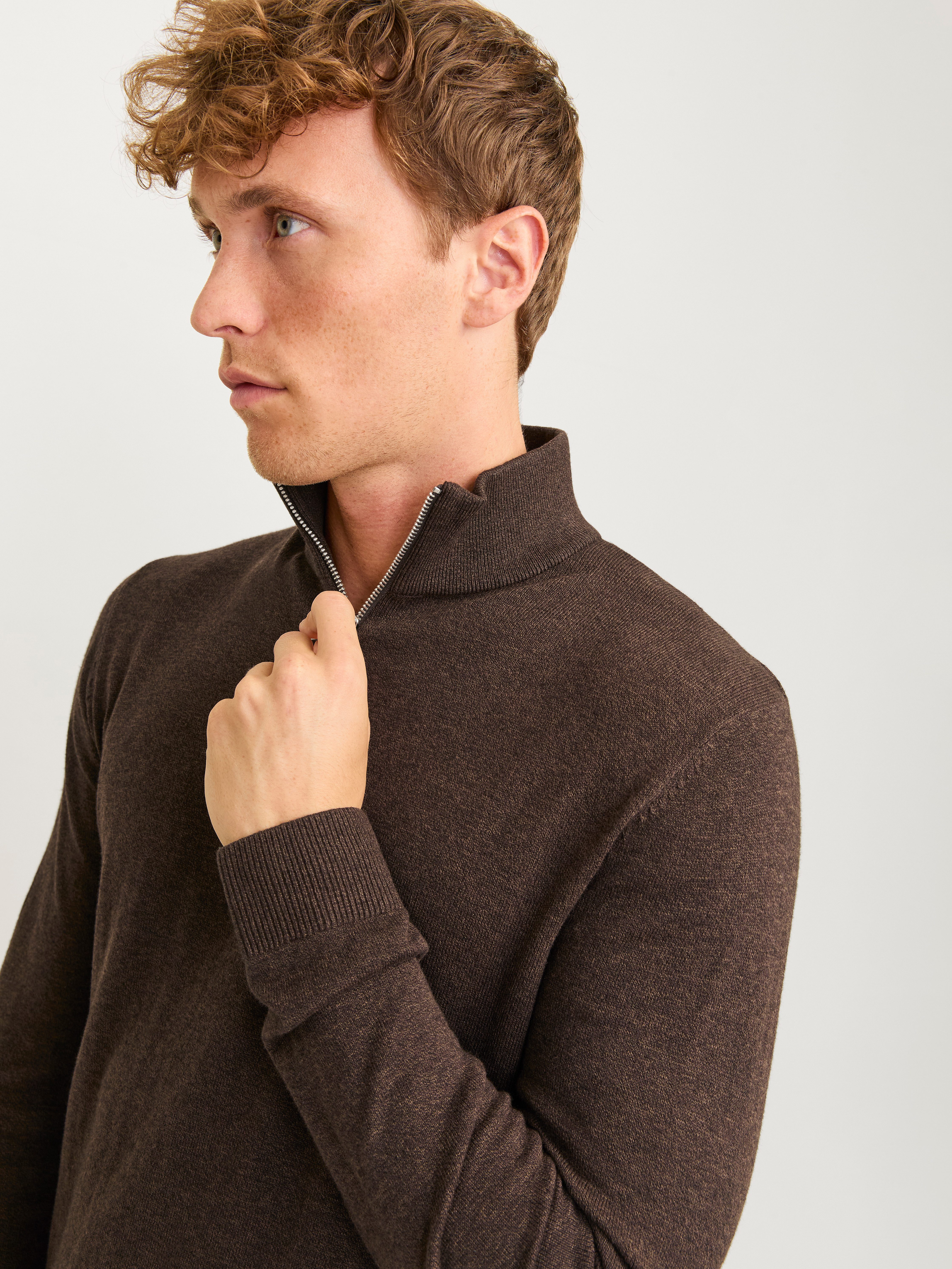 Jack & Jones Troyer JJEEMIL KNIT HALF ZIP NOOS Baumwollmischung, regular fit – Bild 2 von 5