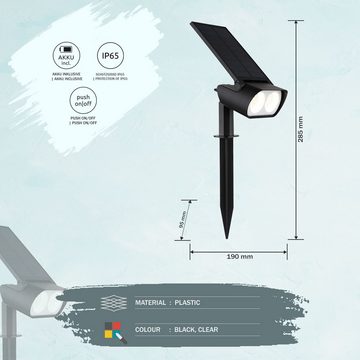 bmf-versand LED Solarleuchte Wegeleuchte Solar Gartenstrahler Außen Erdspieß Solarleuchte Garten