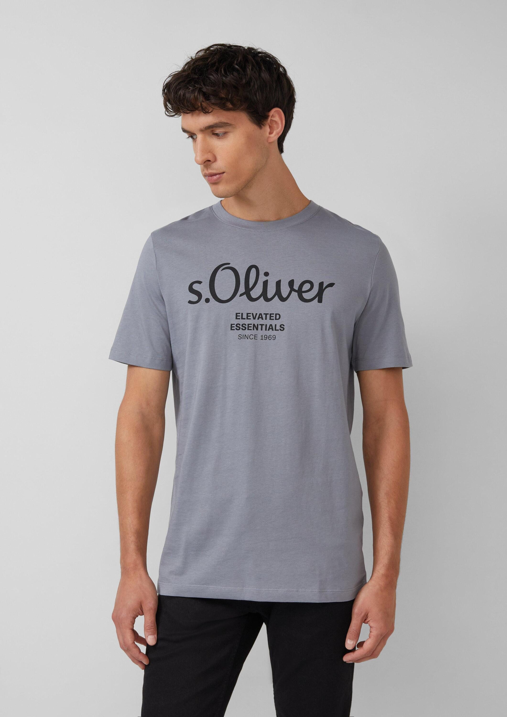 s.Oliver Kurzarmshirt T-Shirt Baumwoll-T-Shirt mit Logo-Print