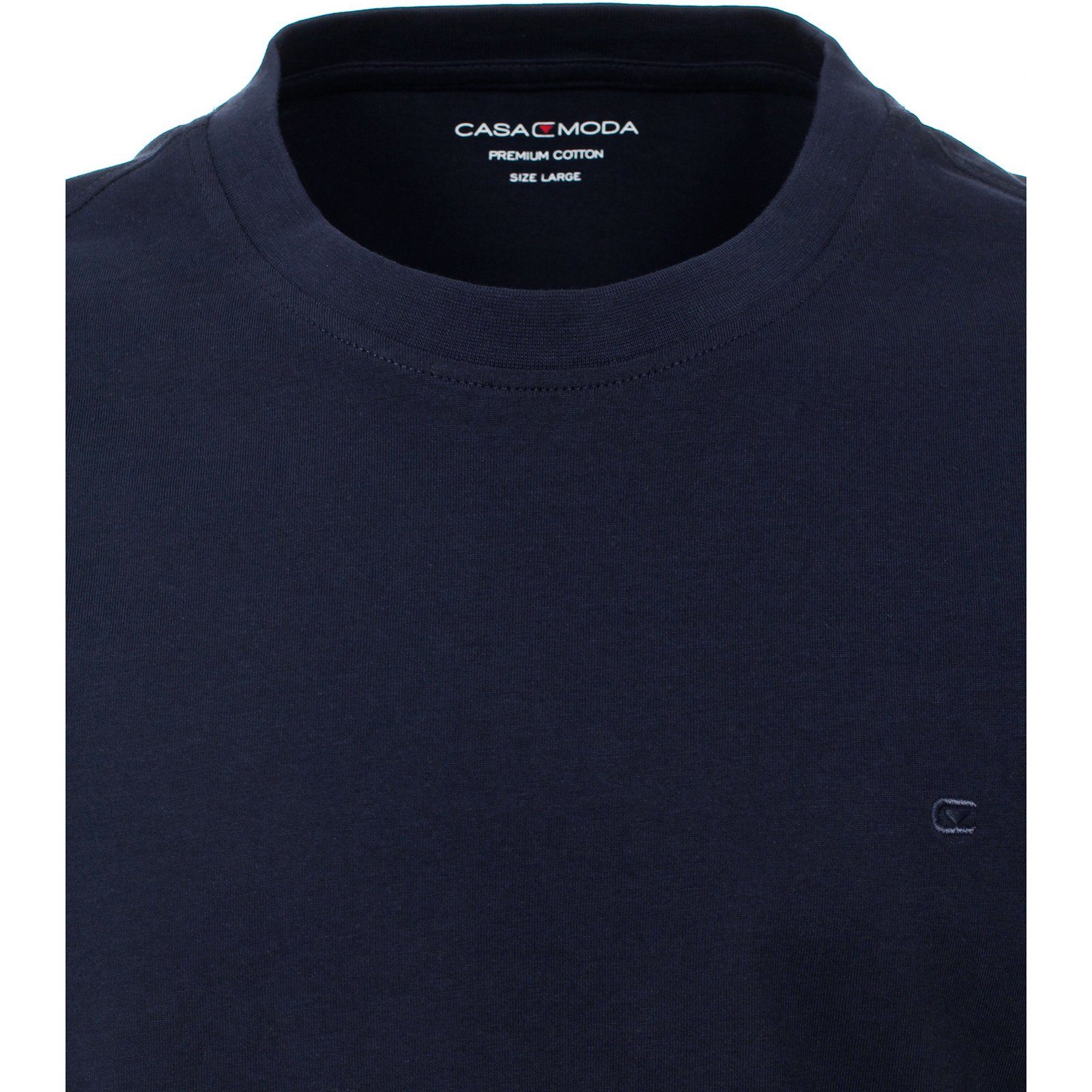 Basic CASAMODA Übergrößen dunkelblau Rundhalsshirt T-Shirt CasaModa