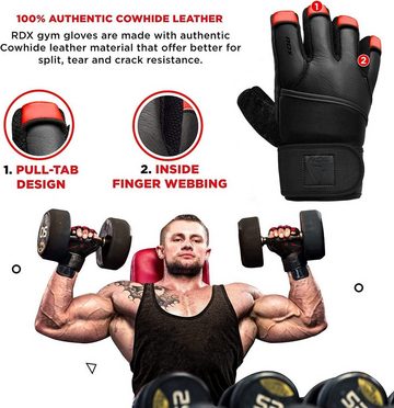 RDX Trainingshandschuhe RDX Maya Leder Fitness Handschuhe, Fitness Gloves Handgelenkschutz