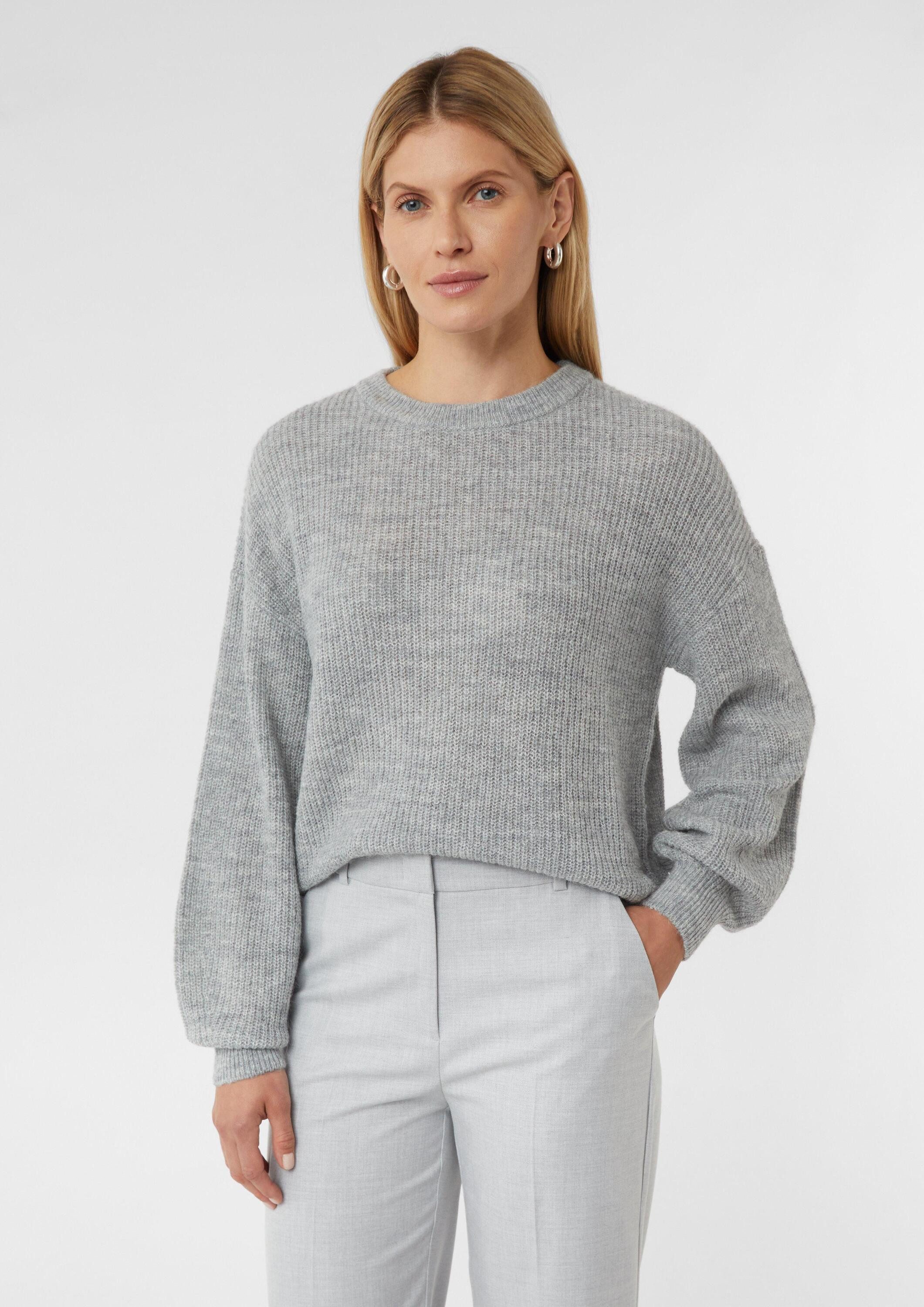 comma Longpullover Strickpullover Strickpullover aus Wollmix