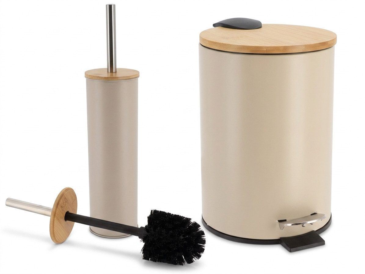 LikeKa Badaccessoire-Set 2 teilig Toilettenbürste und Kosmetikeimer matt mit Absenkautomatik – Bild 4 von 5