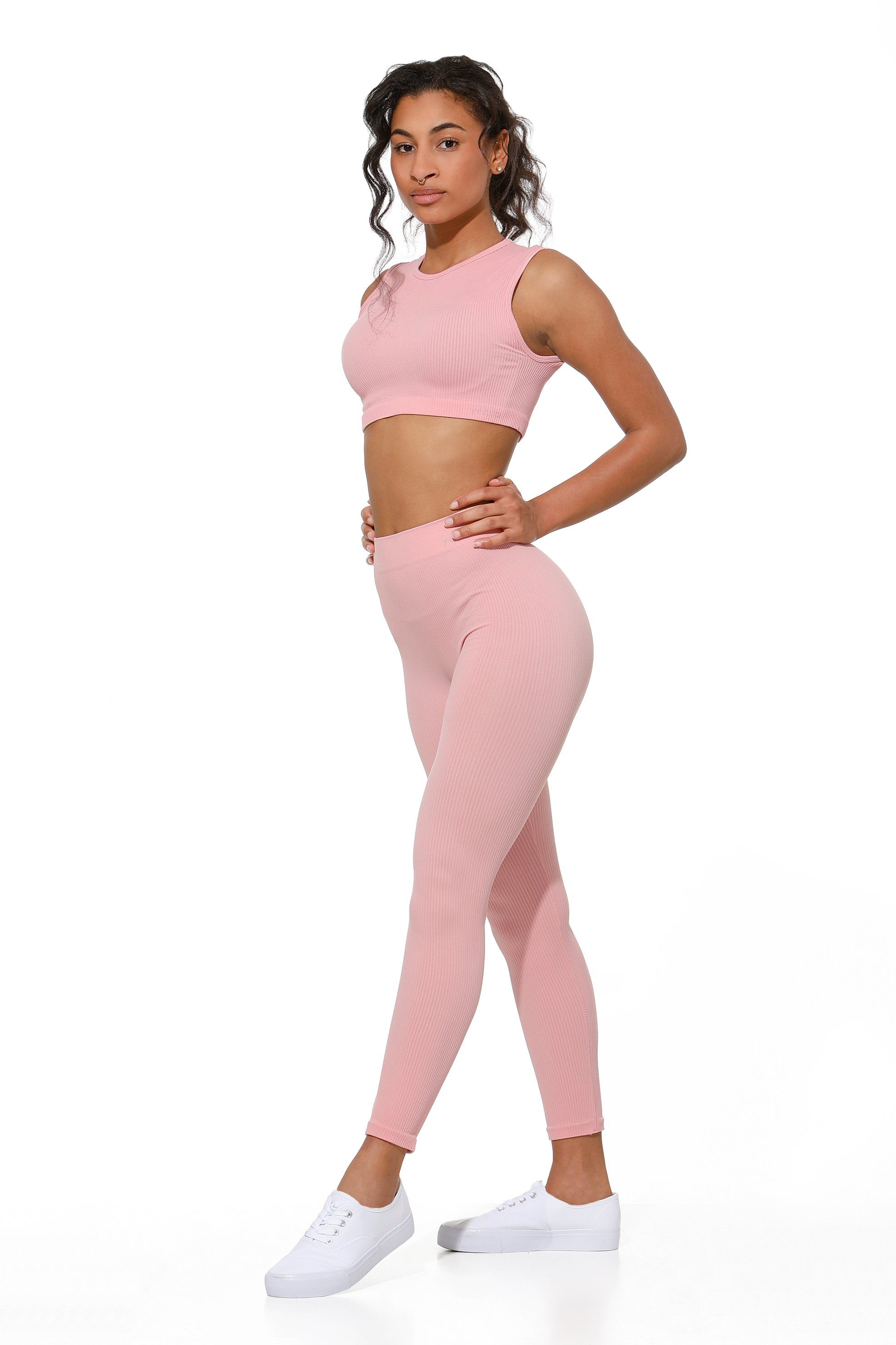 Yenita® Sporthose "Ribbed Collection" mit hohem Bund günstig online kaufen