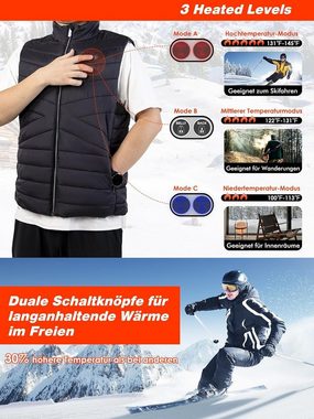 Diyarts Funktionsweste (Beheizbare Weste, wasserdichte Wärmeweste, Beheizte Weste, Jacke, Intelligente Heiztechnologie) Pflegeleicht, 10000 mAh Akku, 3-Stufen Temeraturregelung