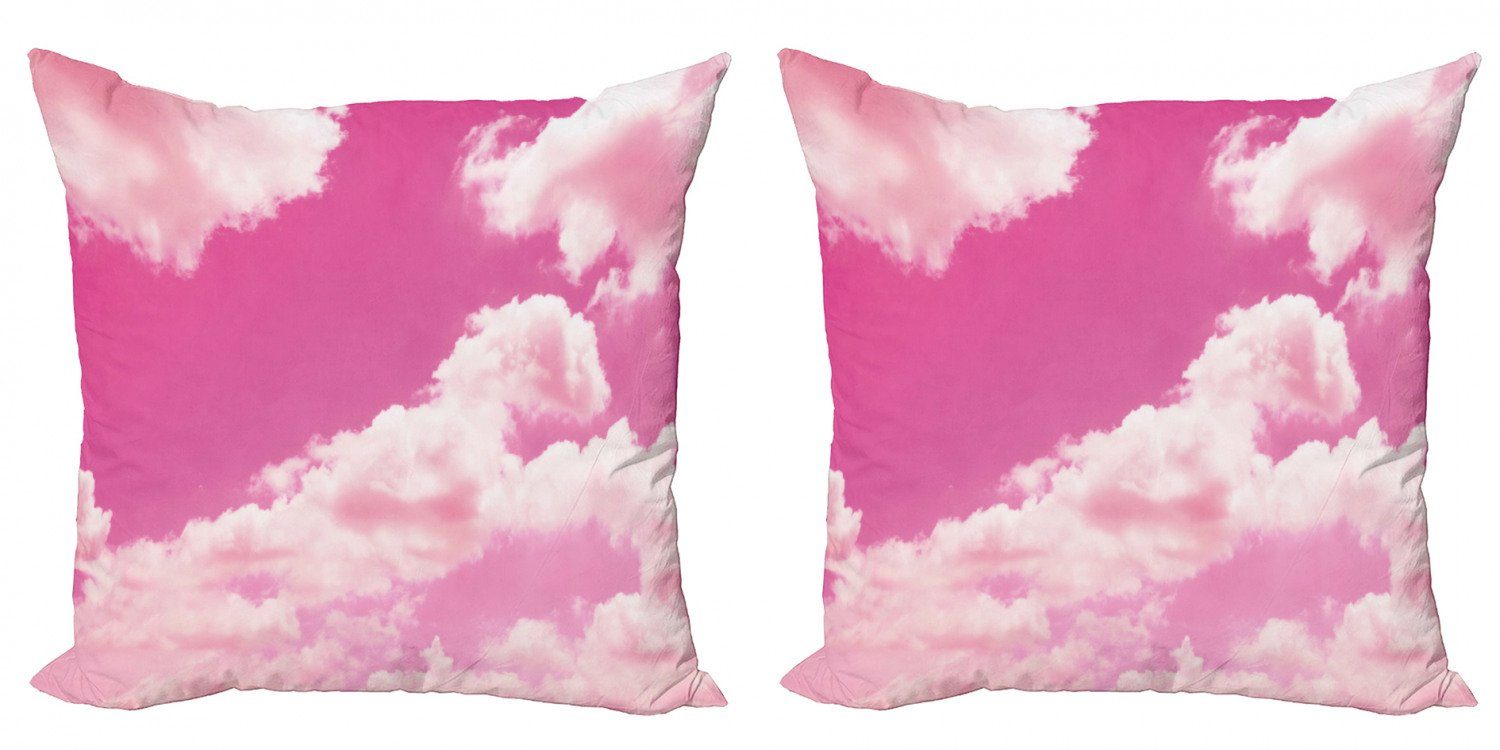 Kissenbezüge Modern Accent Doppelseitiger Digitaldruck, Abakuhaus (2 Stück), Koralle Rosa Sonnenuntergang Wolken