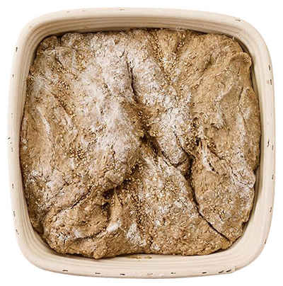 Birkmann Gärkorb LAIB & SEELE, 25 x 25 cm, Braun, Peddigrohr, (1-tlg), für Brote bis 2500 g, Rillenmuster, Handgefertigt