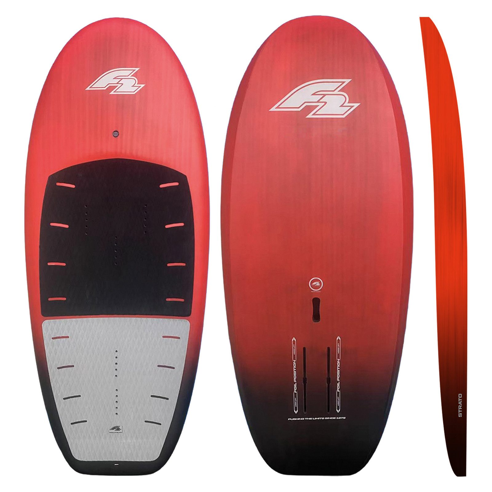 F2 Kiteboard F2 Set Foilboard Glide Strato Team Rot 120L + Alu Foil 1700 + Wing 6qm