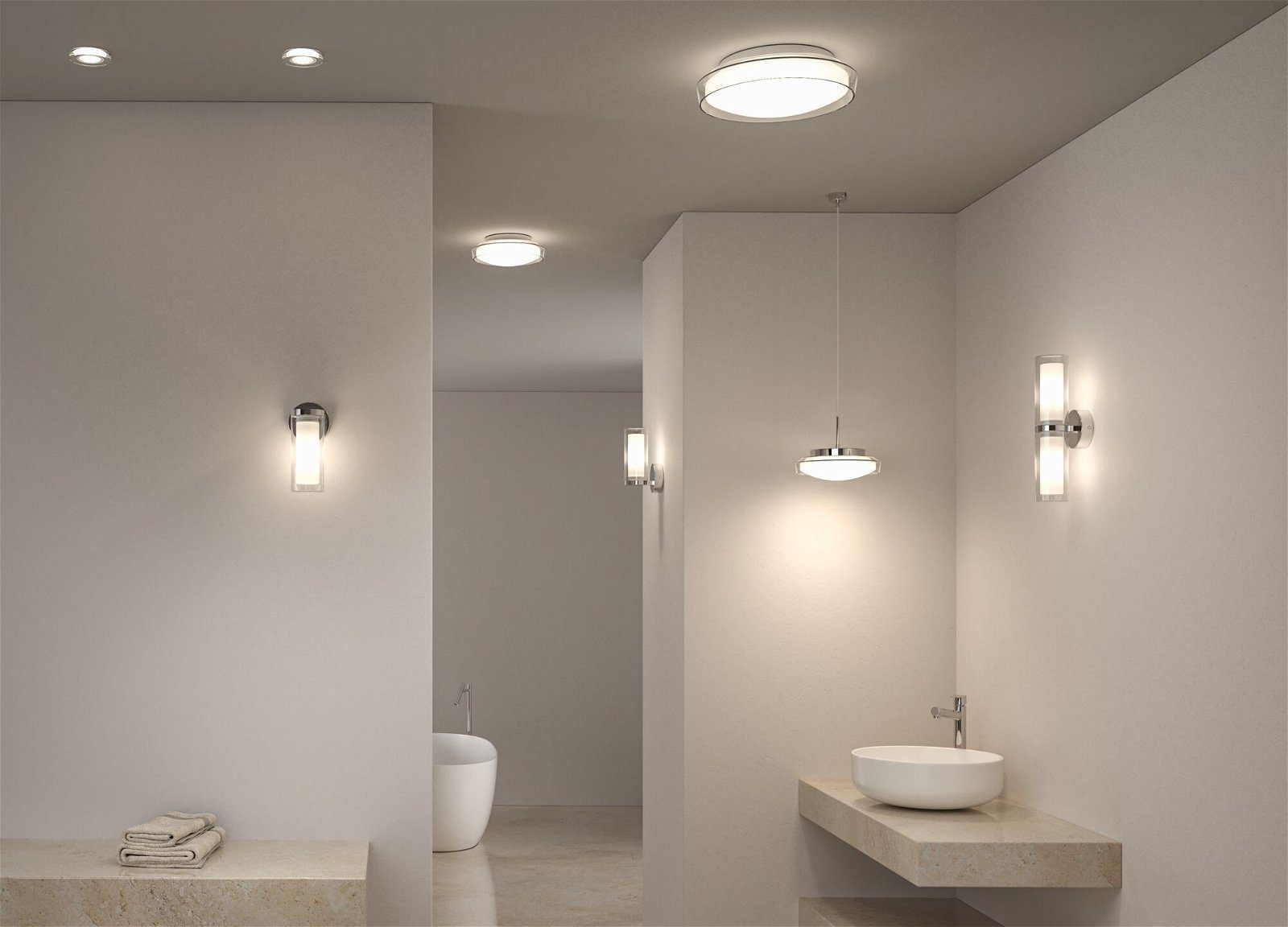 Bathroom Deckenleuchte Selection Luena max. Paulmann ohne 230V IP44 Chrom Glas/Metall, Leuchtmittel, E14 1x20W