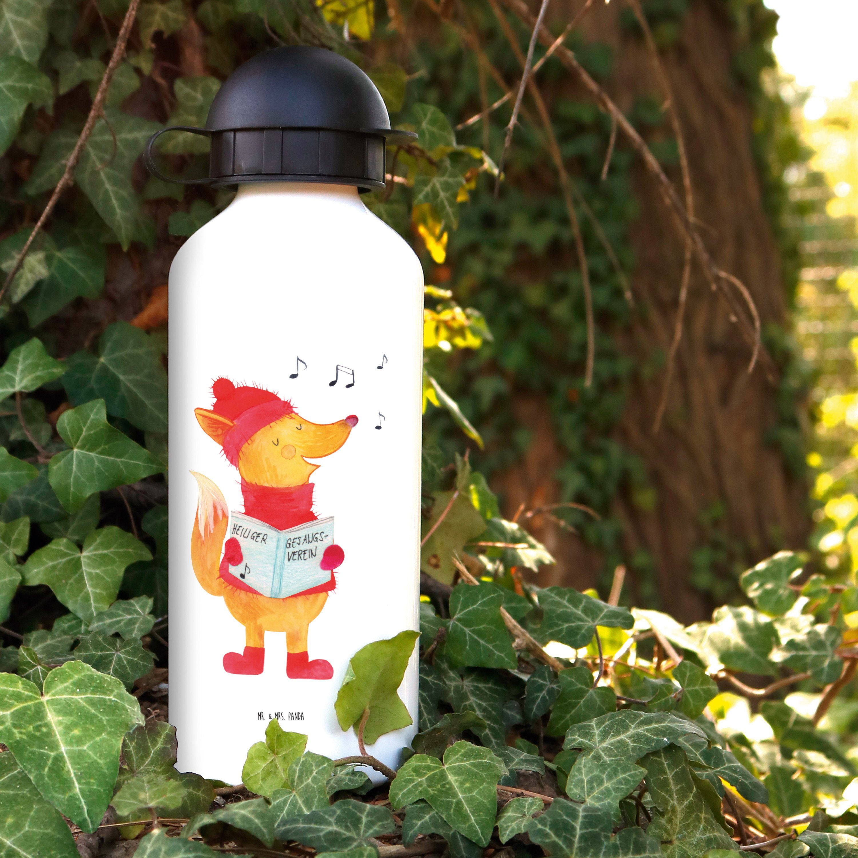 Mr. & - Trinkflasche - Weiß Fuchs Ki Weihnachten, Sänger Panda Mrs. Heiligabend, Geschenk, Flasche