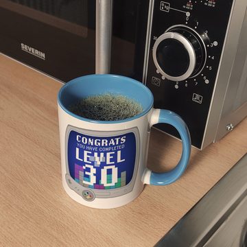 speecheese Tasse Kaffeebecher Hellblau für den 30. Geburtstag mit Motiv: Gamer