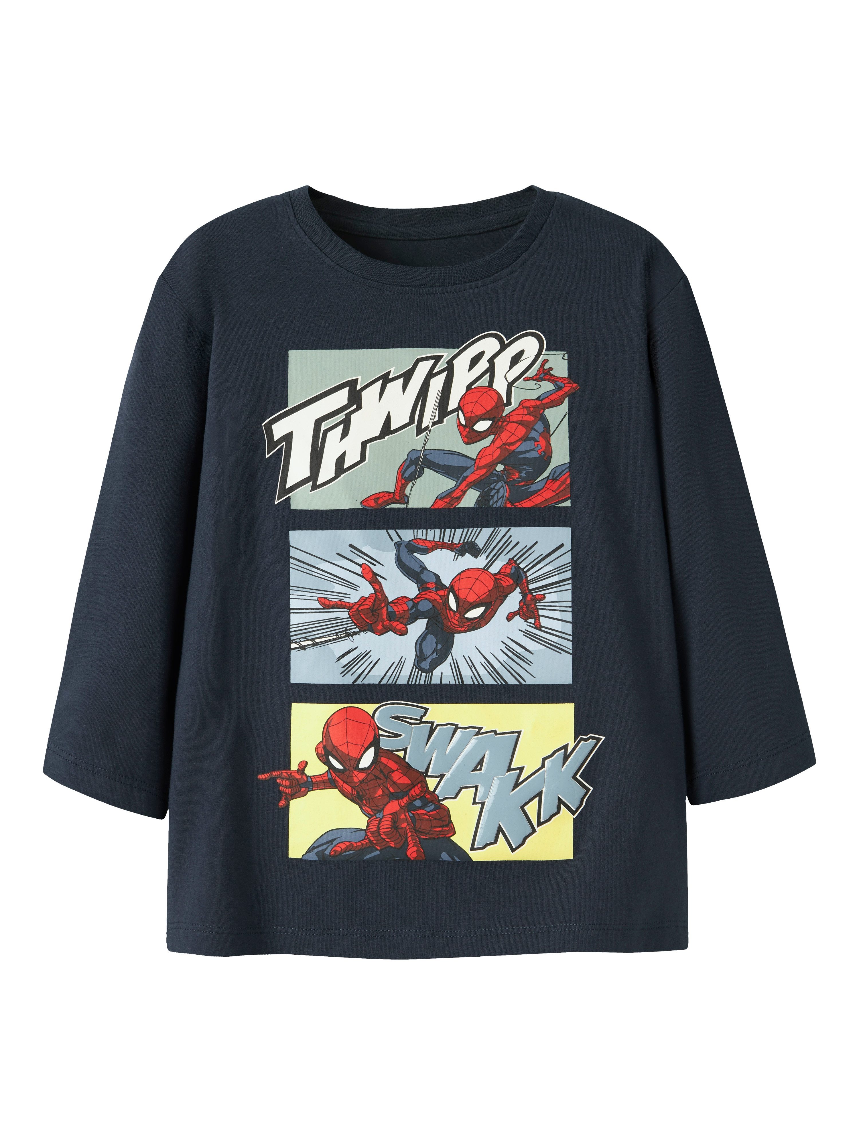 Name It T-Shirt NMMJARL SPIDER LS NREG TOP NOOS MAR Baumwollmischung, regular fit