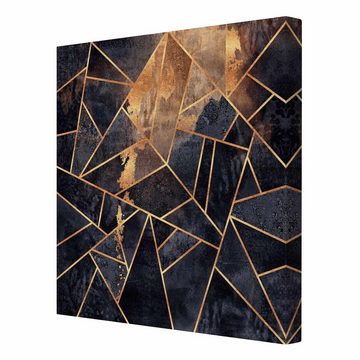 Bilderdepot24 Leinwandbild Kunstdruck Abstrakt Geometrie Onyx Gold schwarz Bild auf Leinwand XXL, Bild auf Leinwand; Leinwanddruck in vielen Größen