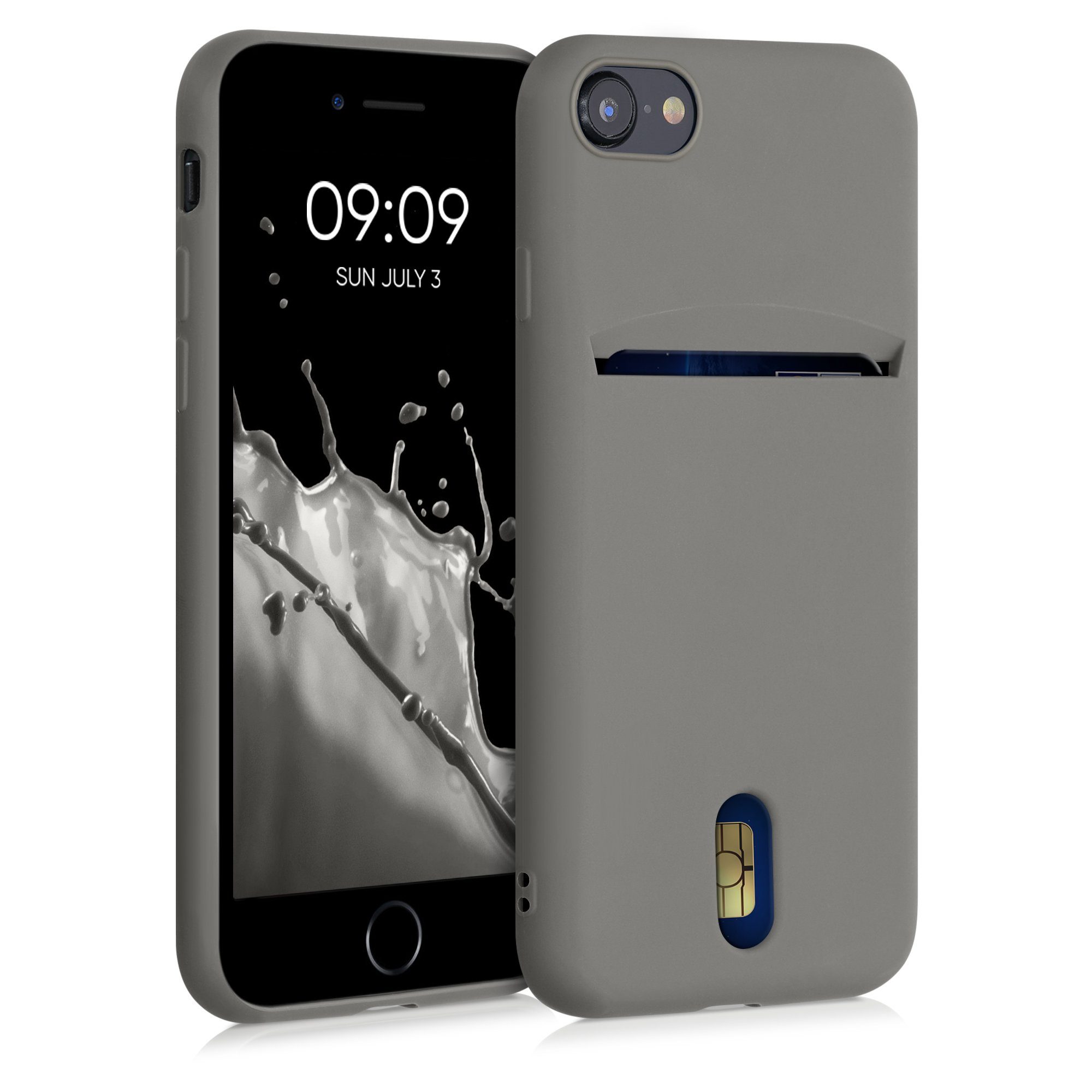 kwmobile Handyhülle Hülle für Apple iPhone SE / 8 / 7, Handy Schutzhülle Cover Case mit Kartenfach