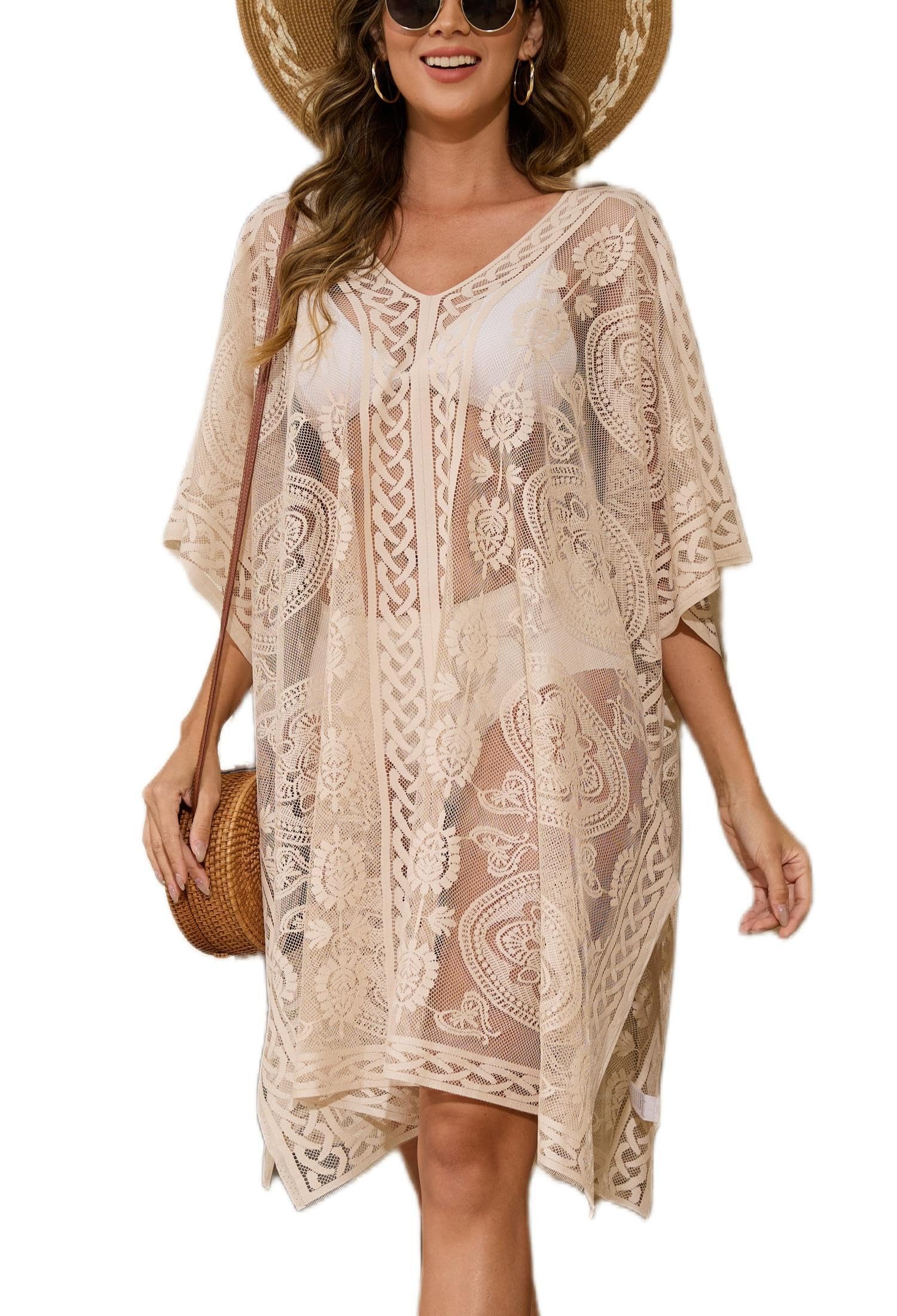 RWEUOQ Kimono Sommerkleid Damen Strandkleid Boho günstig online kaufen