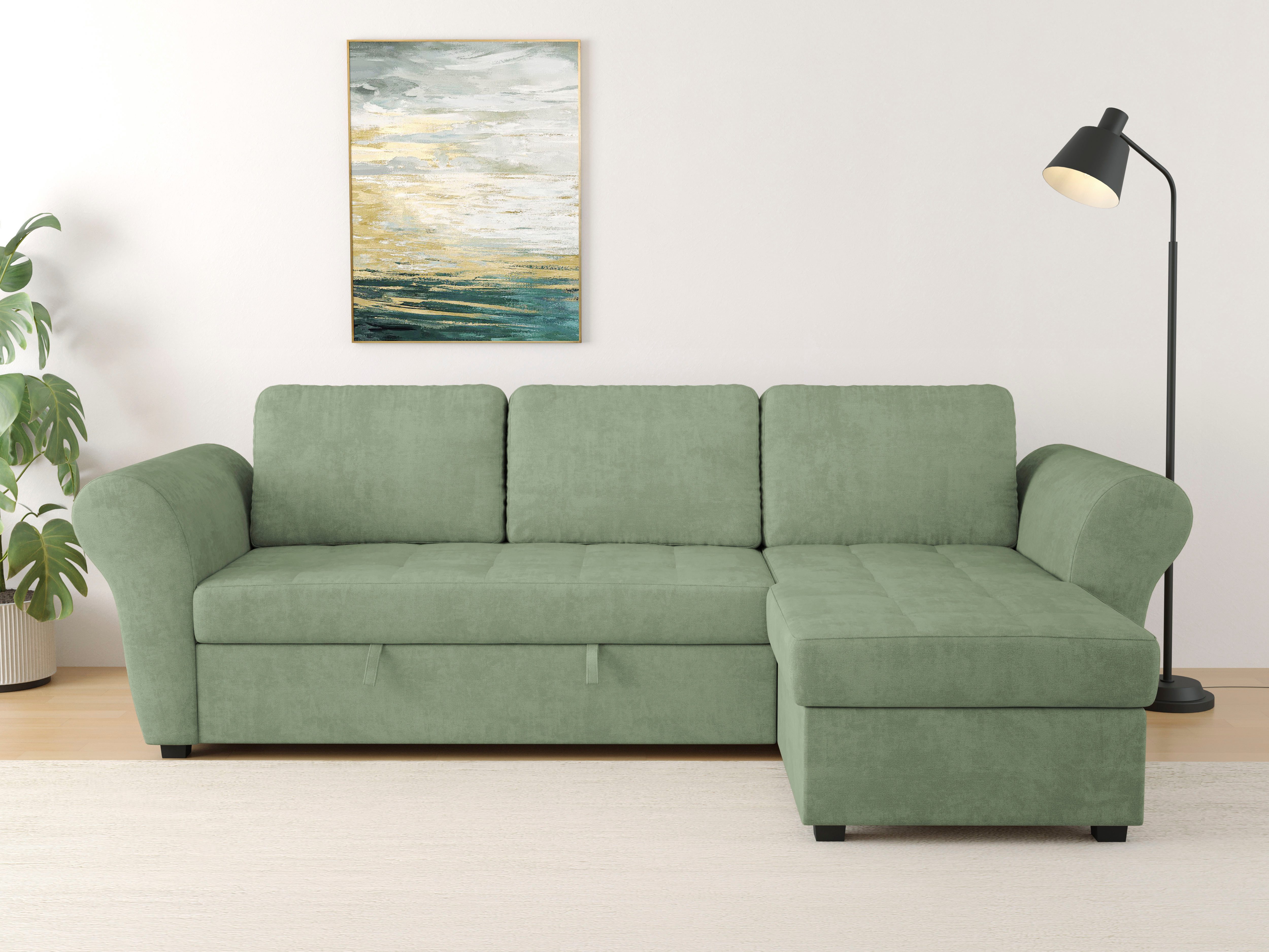 OTTO home Ecksofa Lasse L-Form, B: 259 cm, mit Schlaffunktion & Bettkasten