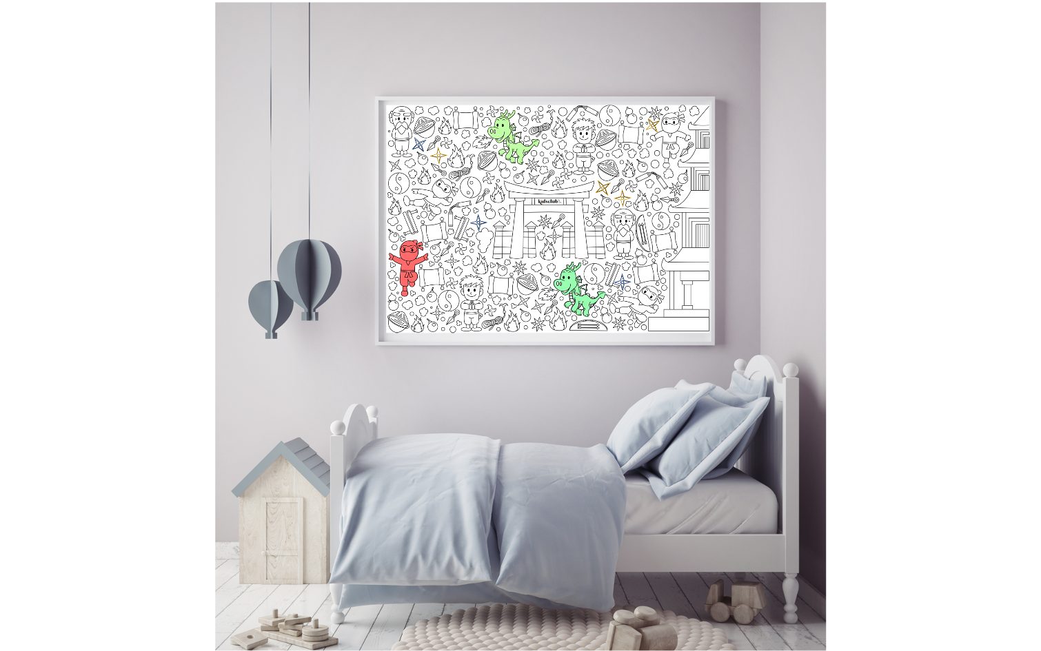 Kidsclub & Co. Malvorlage, Ausmalposter "Ninja" - Malen & Kreativität für Kinder